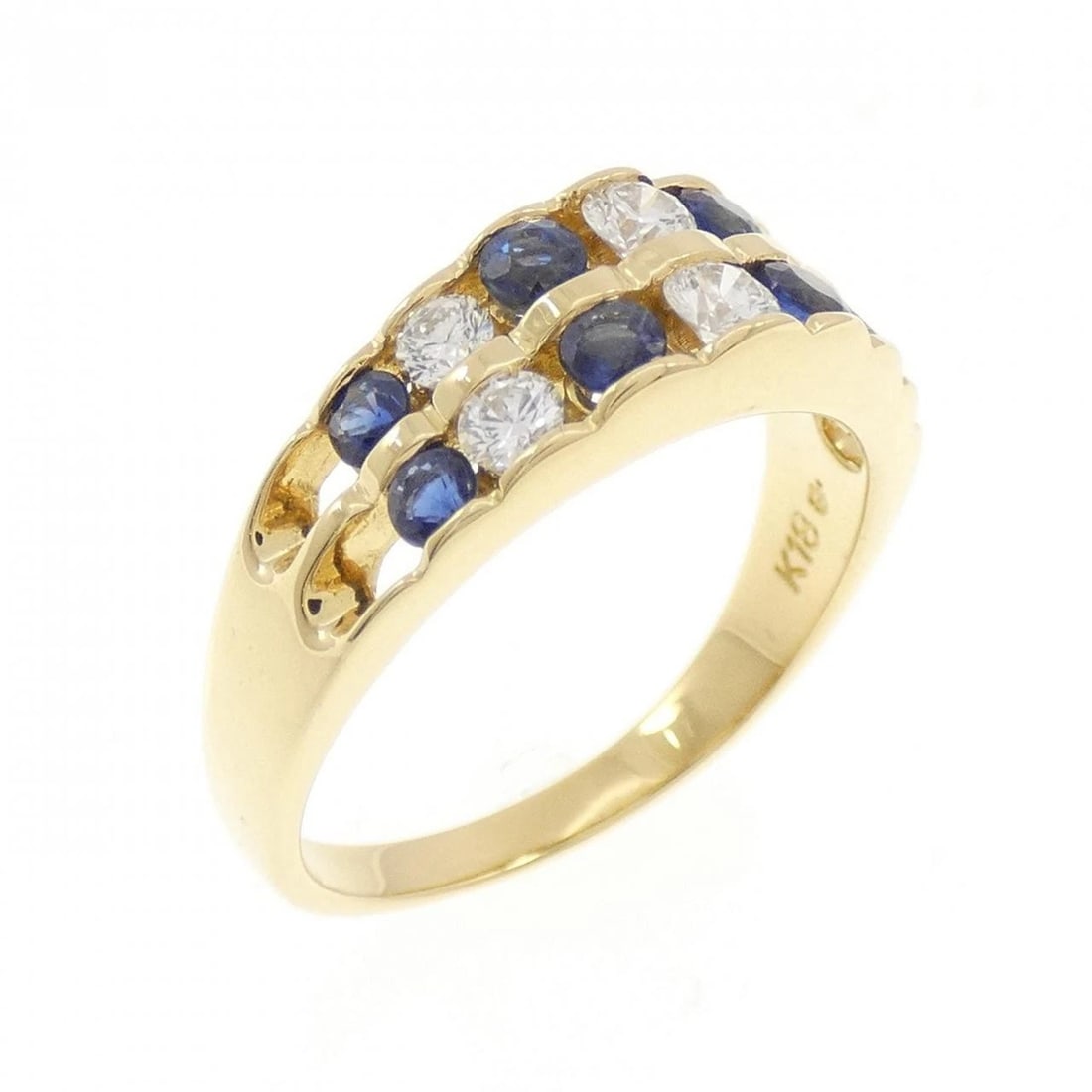 MIKIMOTO SAPPHIRE RING: Mikimoto Sapphire Ring Brand: MIKIMOTO Type/Style: Mikimoto Ring Material: K18 yellow gold, Main Stone Sapphire Color: Yellow Gold Size: US5 1/4 Accessories: None Accessories Notice: When purchasing