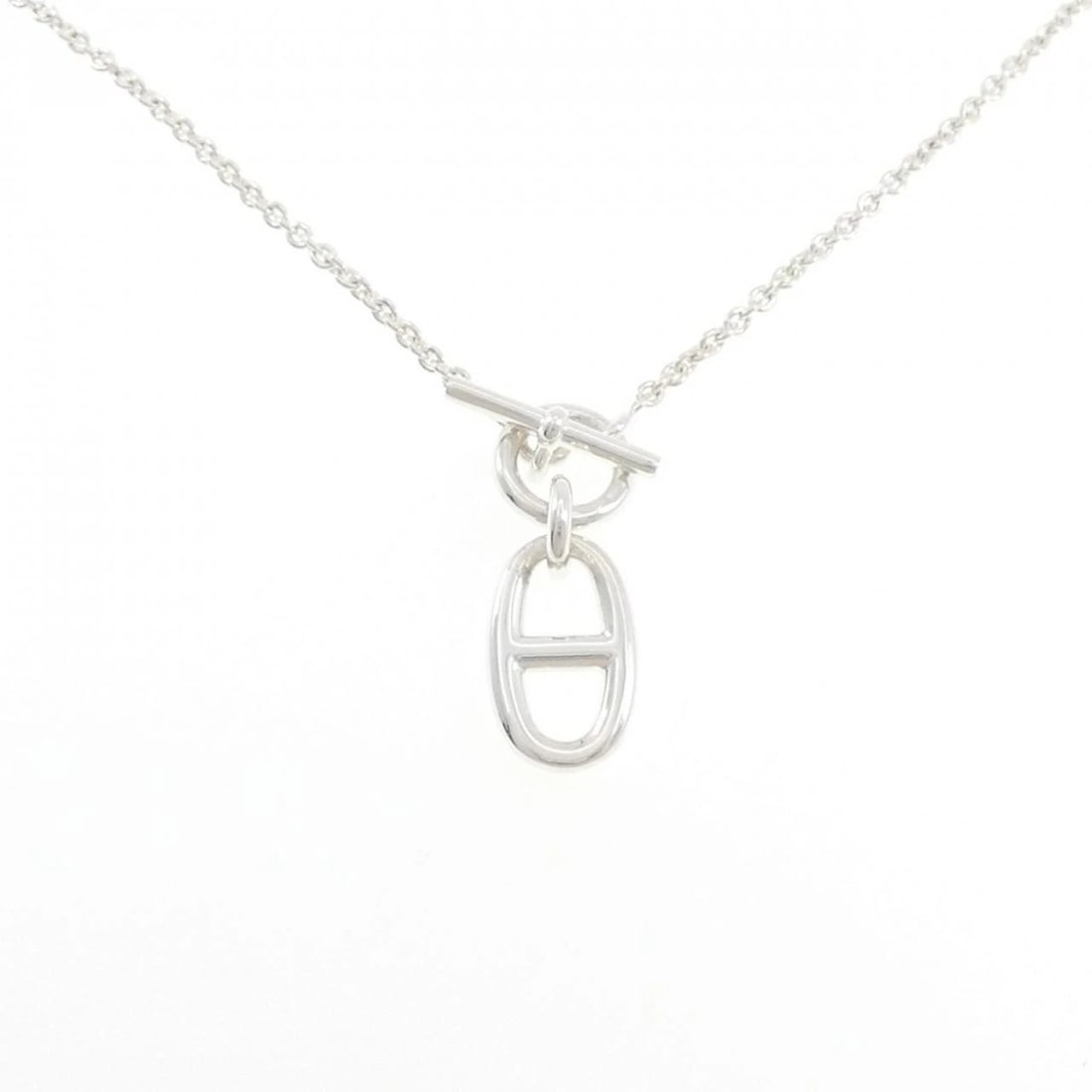 HERMES CHAINE D'ANCRE NECKLACE: Hermes Chaine d'Ancre Necklace Brand: HERMES Type/Style: Hermes Necklace Material: 925Silver, Color: Silver Size: length40cmActual Size Pendant length approx. x width approx.: 29.8mmx11.5mm Chain