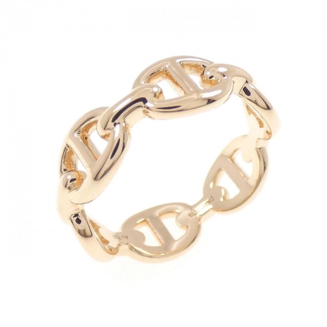 HERMES CHAINE D'ANCRE ENCHAINE RING: Hermes Chaine d'Ancre Enchaine Ring Brand: HERMES Type/Style: Hermes Ring Material: 750 Pink Gold, Color: Pink Gold Size: US5 1/4(50) Accessories: None Accessories Notice: When purchasing pre-owned