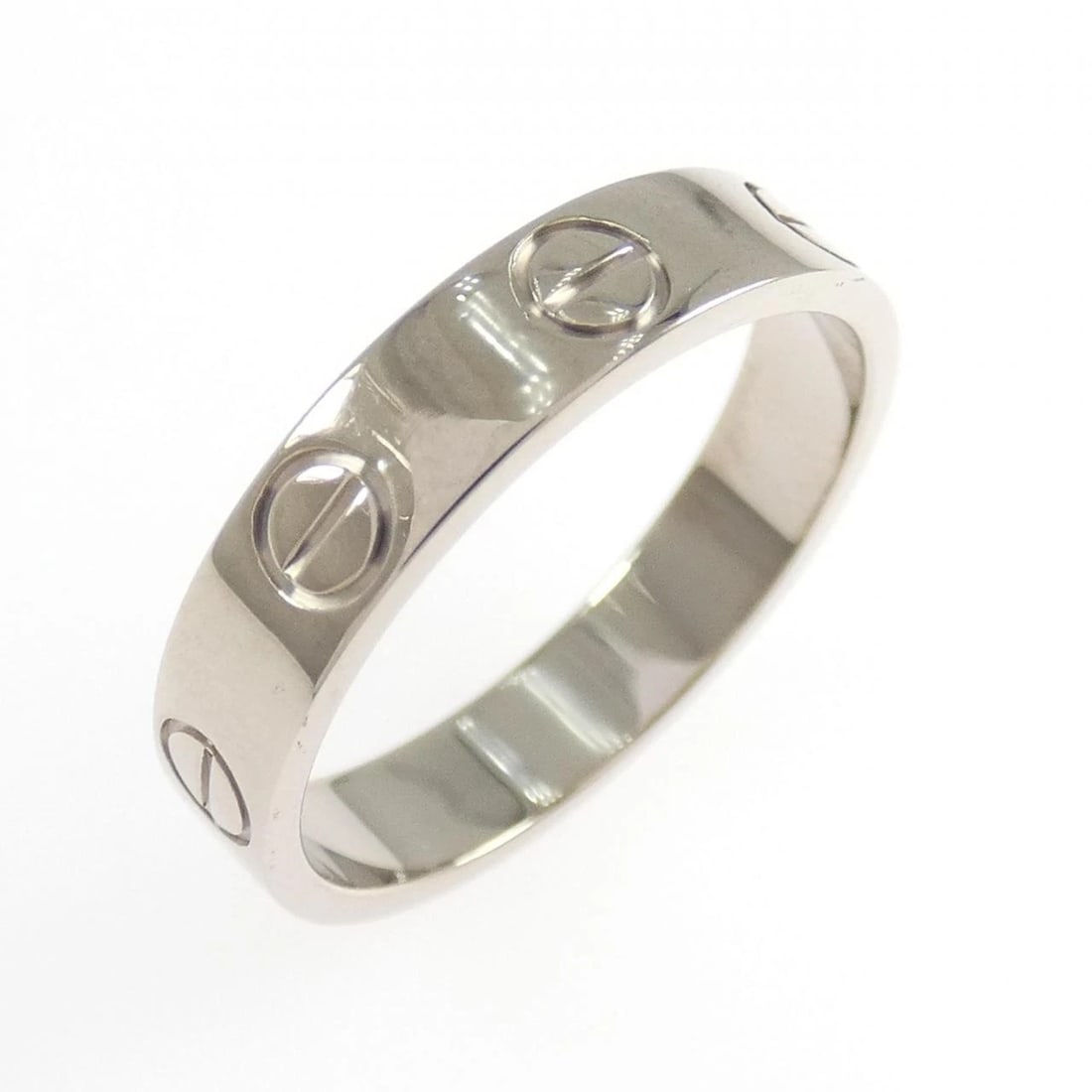 CARTIER MINI LOVE RING: Cartier Mini Love Ring Brand: CARTIER Type/Style: Cartier Ring Material: 750 white gold, Color: White Gold Size: US4 1/2(48) Accessories: None Accessories Notice: When purchasing pre-owned