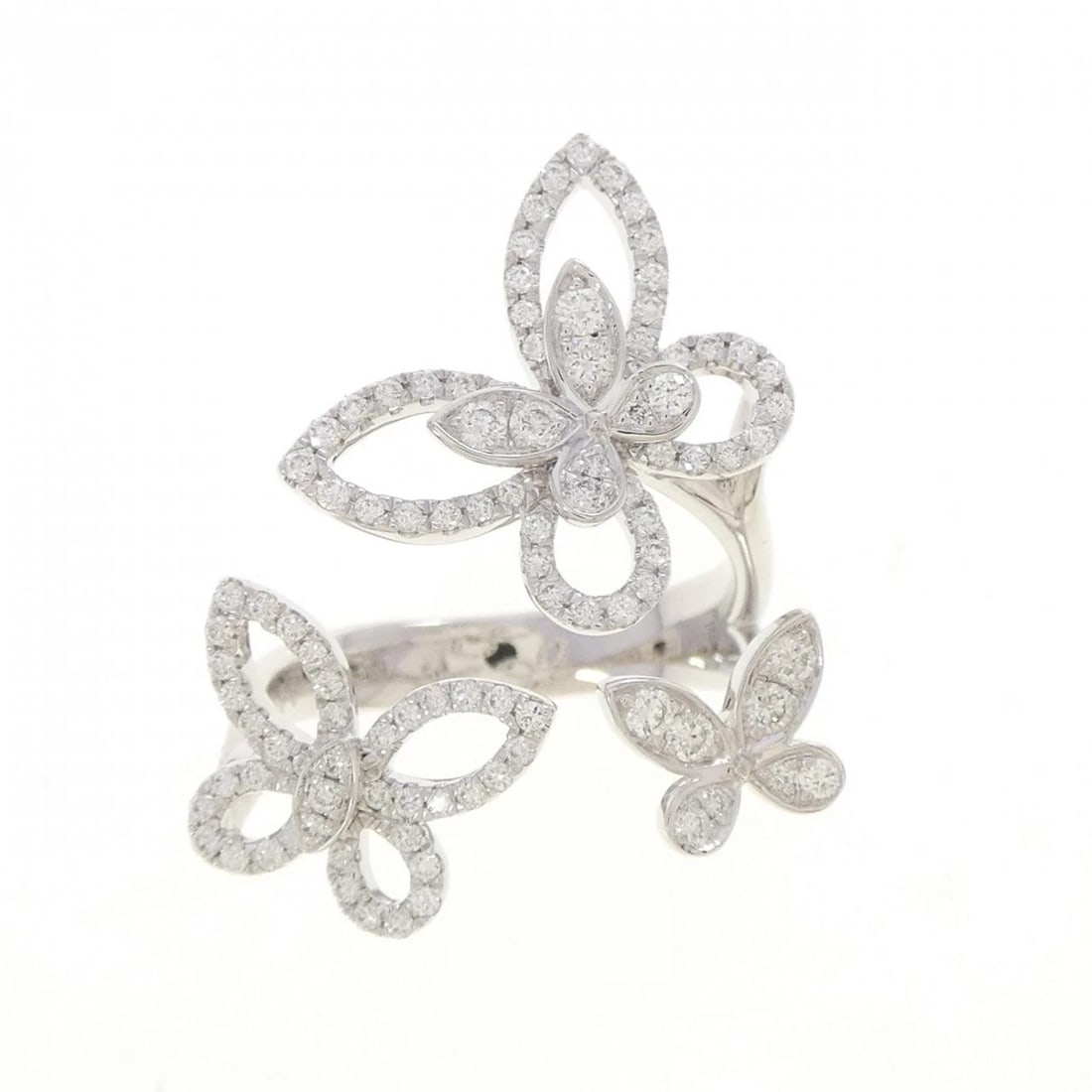 GRAPH TRIPLE BUTTERFLY SILHOUETTE RING - 2
