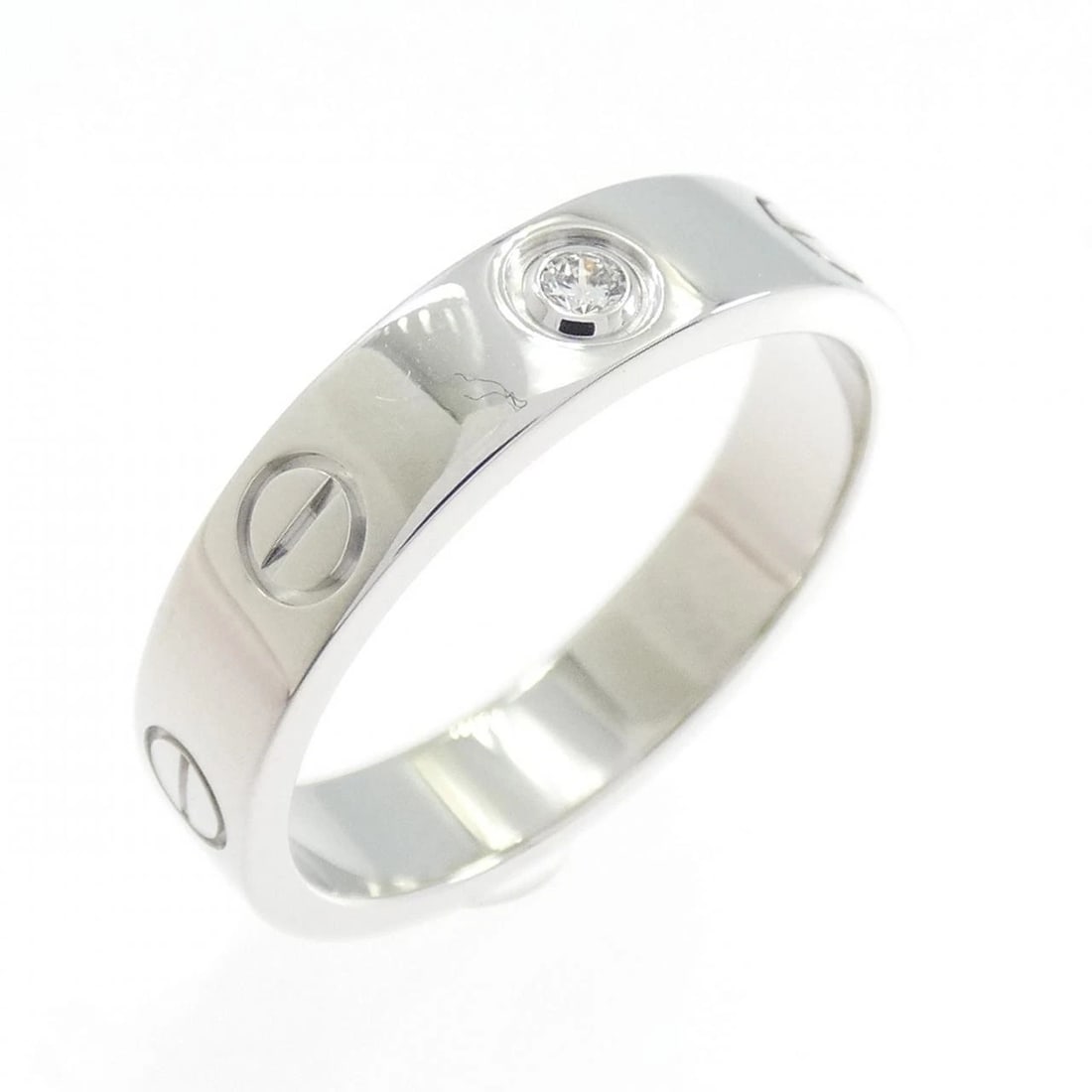 CARTIER MINI LOVE RING: Cartier Mini Love Ring Brand: CARTIER Type/Style: Cartier Ring Material: 750 white gold, Main Stone Natural Color: White Gold Size: US5 1/4(50) Accessories: None Accessories Notice: When p