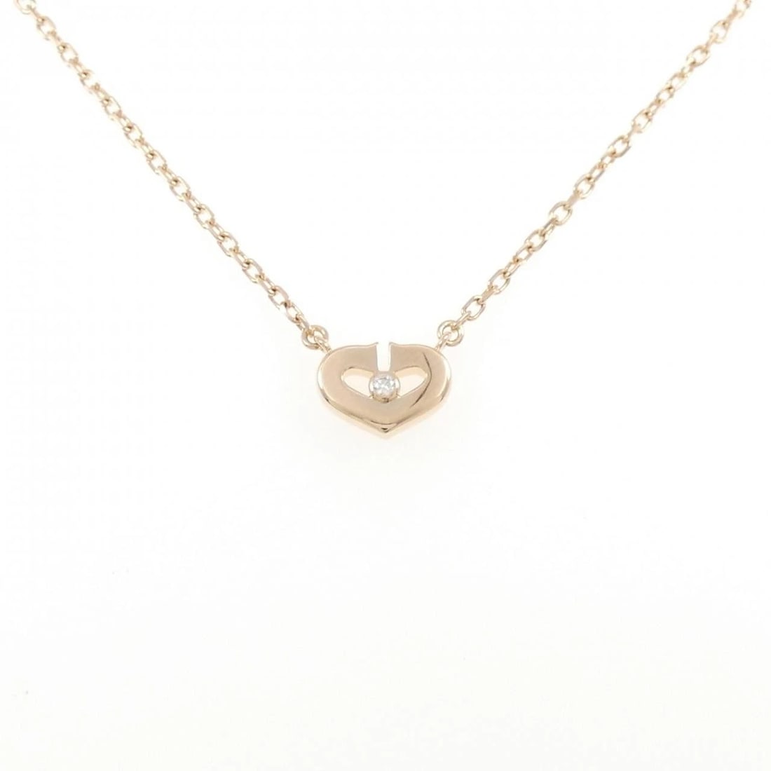 CARTIER C HEART SMALL NECKLACE: Cartier C Heart Small Necklace Brand: CARTIER Type/Style: Cartier Necklace Material: 750 Pink Gold, Main Stone Natural Color: Pink Gold Size: length39cmActual Size Pendant length approx. x width