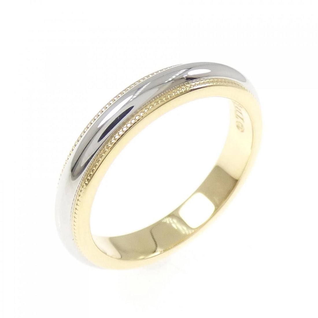 TIFFANY & CO. MILGRAIN RING: TIFFANY & Co. Milgrain Ring Brand: TIFFANY&Co. Type/Style: TIFFANY & Co. Ring Material: 750 Yellow Gold/Platinum 950, Color: YG,Silver Size: US5 1/4 Accessories: None Accessories Notice: When