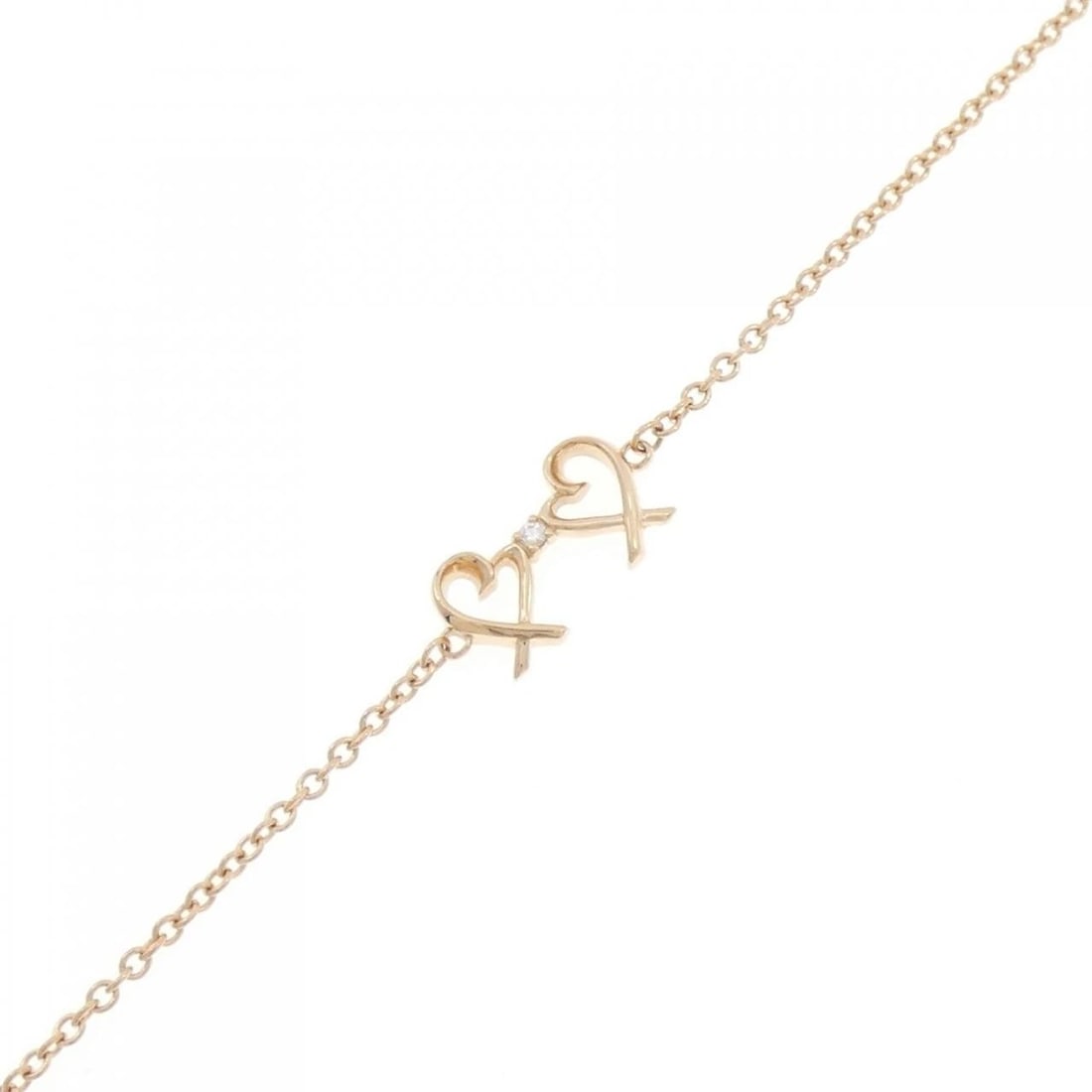 TIFFANY & CO. DOUBLE LOVING HEART BRACELET: TIFFANY & Co. Double Loving Heart Bracelet Brand: TIFFANY&Co. Type/Style: TIFFANY & Co. Bracelet Material: 750 Pink Gold, Main Stone Natural Color: Pink Gold Size: length 16cm Actual Size Max width ap