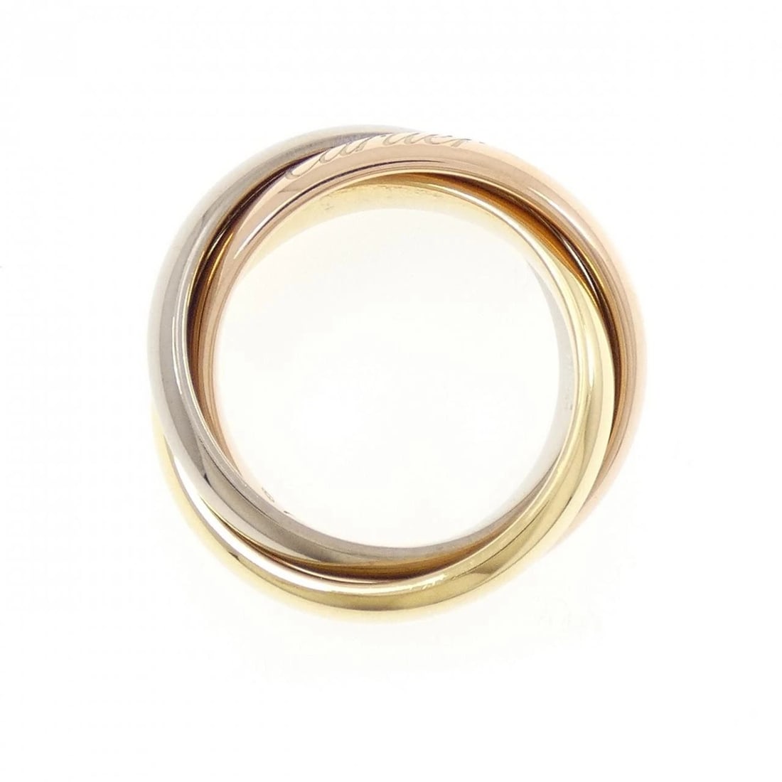 CARTIER TRINITY LARGE RING: Cartier Trinity Large Ring Brand: CARTIER Type/Style: Cartier Ring Material: 750 Yellow Gold/750 White Gold/750 Pink Gold, Color: YG,WG,PG Size: US7 3/4(56) Accessories: None Accessories N