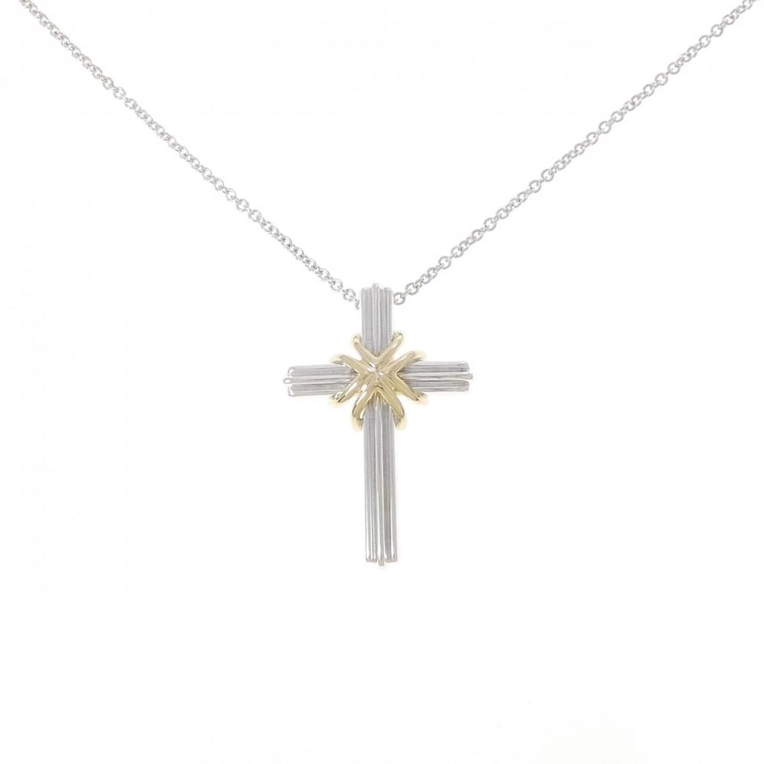 TIFFANY&CO. 925/750YG NECKLACE: TIFFANY&Co. 925/750YG Necklace Brand: TIFFANY&Co. Type/Style: TIFFANY&Co. Necklace Material: 925Silver/750Yellow Gold, Color: YG,Silver Size: length46cmActual Size Pendant length approx. x width appro