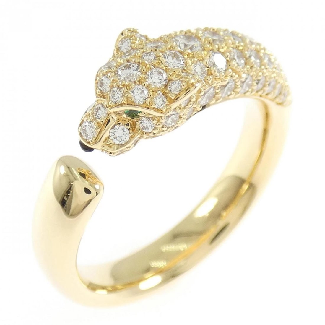CARTIER PANTHERE RING: Cartier PANTHERE Ring Brand: CARTIER Type/Style: Cartier Ring Material: 750 yellow gold, Main Stone Emerald Color: Yellow Gold Size: US8 1/2(59) Accessories: None Accessories Notice: When purchasing