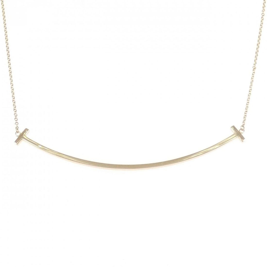 TIFFANY & CO. T SMILE LARGE NECKLACE: TIFFANY & Co. T Smile Large Necklace Brand: TIFFANY&Co. Type/Style: TIFFANY&Co. Necklace Material: 750 Pink Gold, Color: Pink Gold Size: length41?46cmActual Size Pendant length approx. x width