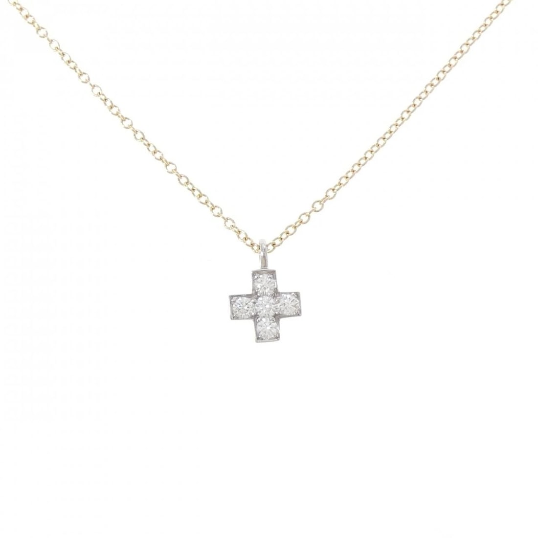 TIFFANY & CO. CRUCIFORM NECKLACE: TIFFANY & Co. Cruciform Necklace Brand: TIFFANY&Co. Type/Style: TIFFANY&Co. Necklace Material: Platinum 950/750 Yellow Gold, Main Stone Natural Color: YG,Silver Size: length41cmActual Size Pendant