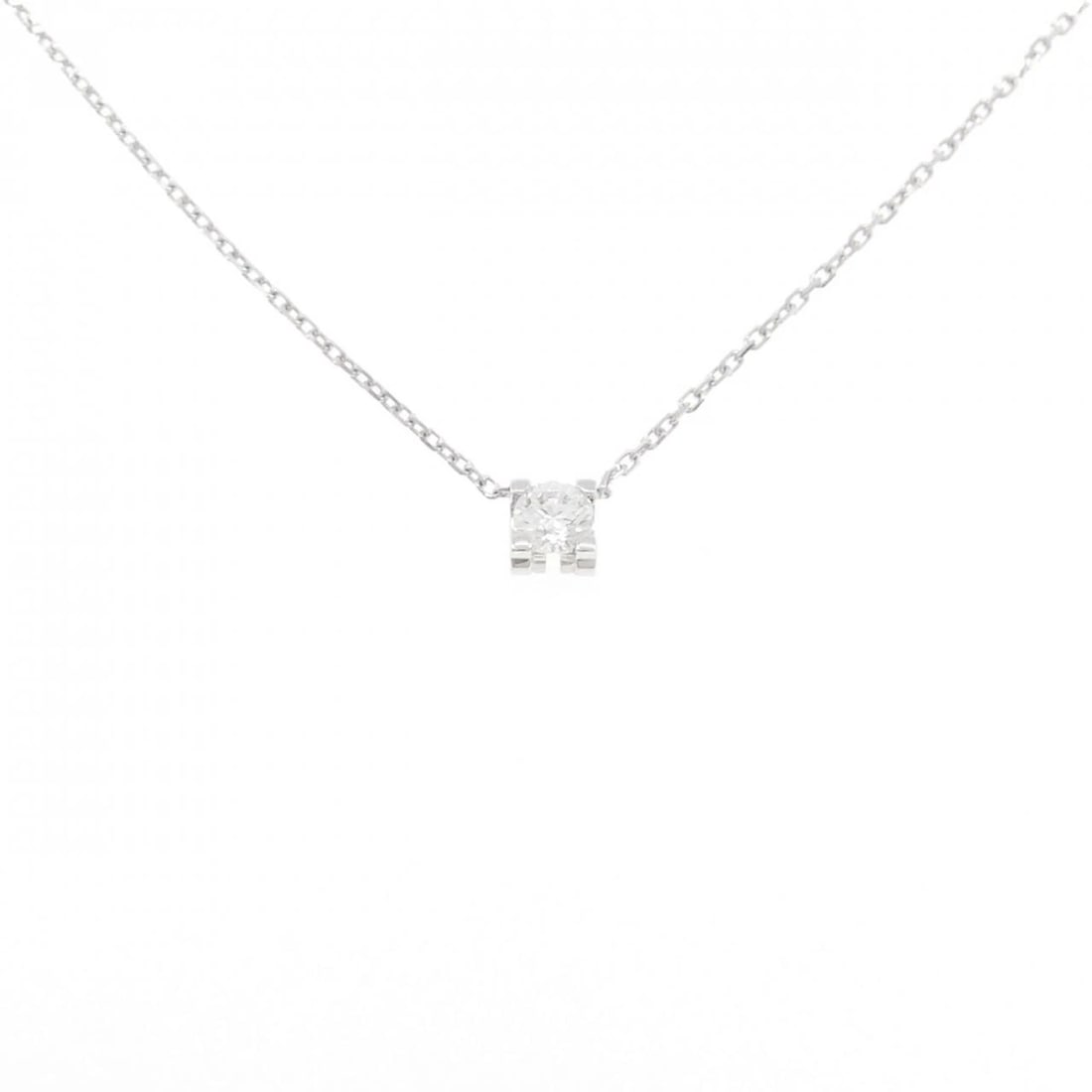 CARTIER C DE CARTIER NECKLACE: Cartier C de Cartier Necklace Brand: CARTIER Type/Style: Cartier Necklace Material: 750 white gold, Main Stone Natural Color: White Gold Size: length39?42cmActual Size Pendant length approx. x width