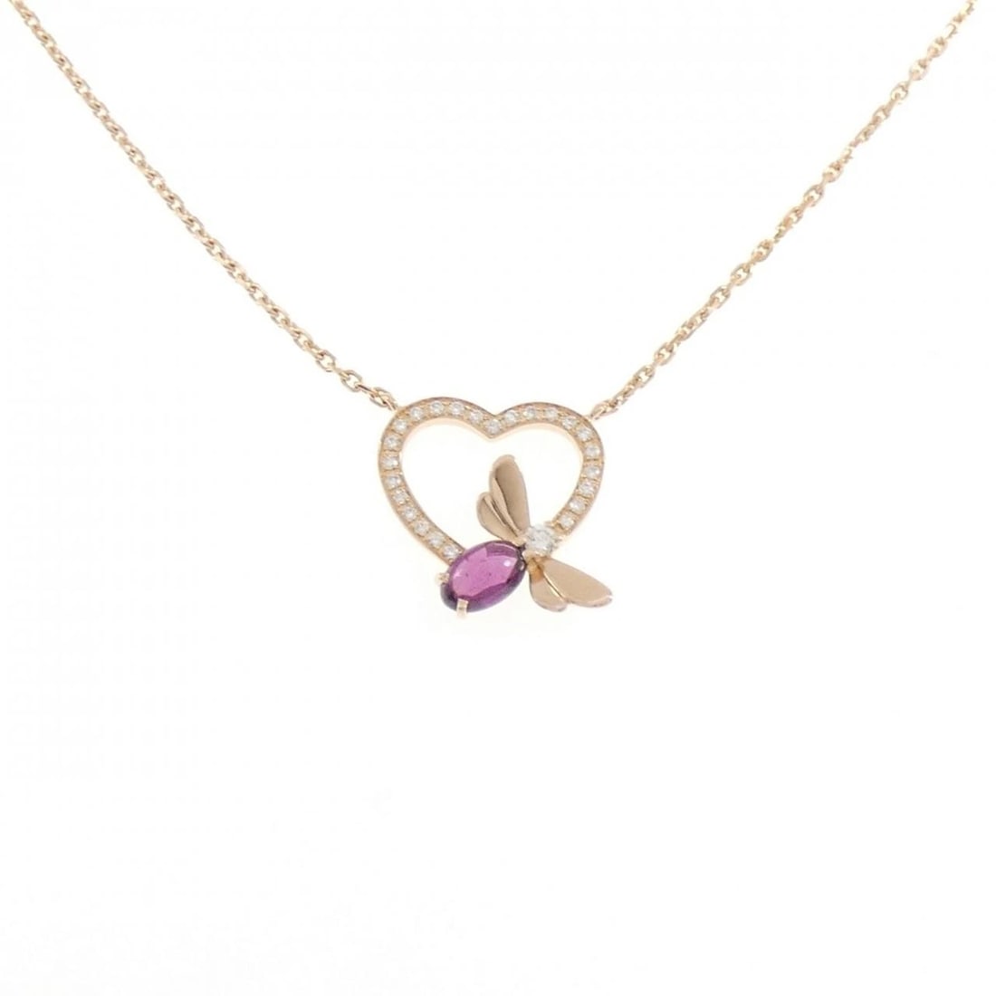 CHAUMET ATTRAPE MOI NECKLACE: Chaumet Attrape Moi Necklace Brand: Chaumet Type/Style: Chaumet Necklace Material: 750 Pink Gold, Main Stone Garnet Color: Pink Gold Size: length 38-42cm Actual Size Pendant length approx. x width