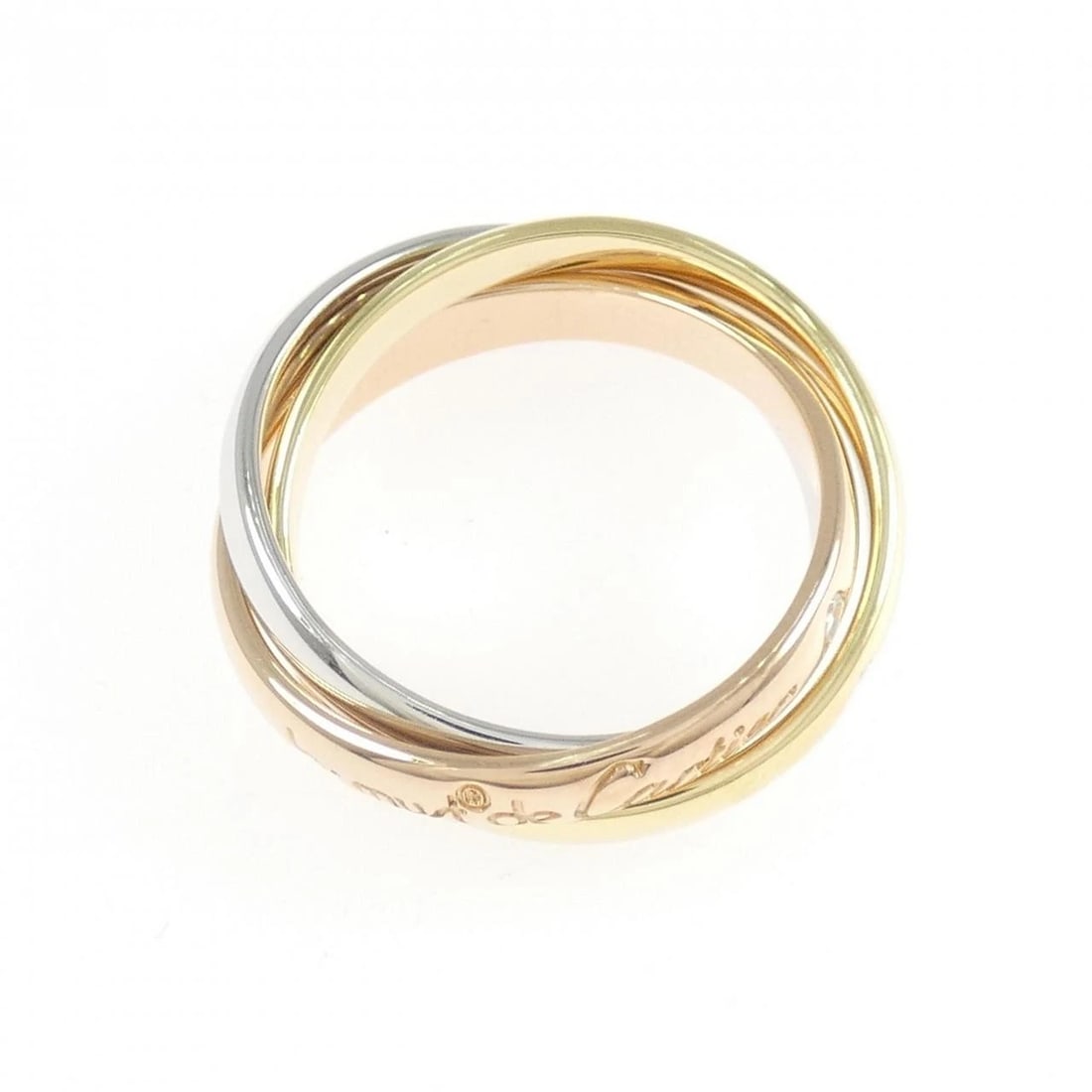 CARTIER TRINITY RING: Cartier Trinity Ring Brand: CARTIER Type/Style: Cartier Ring Material: 750 Yellow Gold/750 White Gold/750 Pink Gold, Main Stone Natural Color: YG.WG,PG Size: US5(48) Accessories: None Accessories