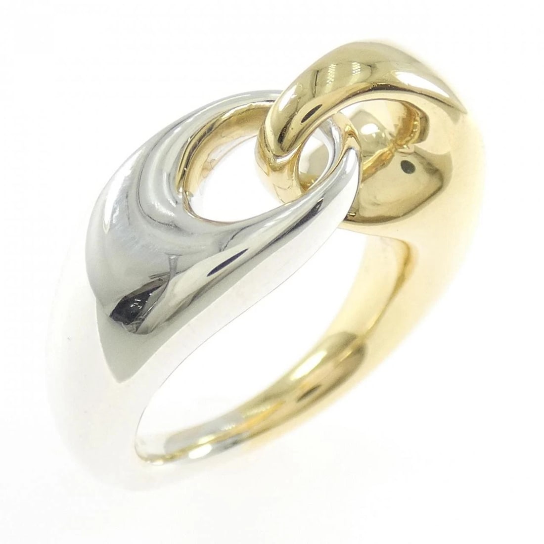 GEORG JENSEN REFLECT RING: Georg Jensen Reflect Ring Brand: Georg Jensen Type/Style: Georg Jensen Ring Material: 750 Yellow Gold/925 Silver, Color: YG,Silver Size: US5 3/4(51) Accessories: None Accessories Notice: W