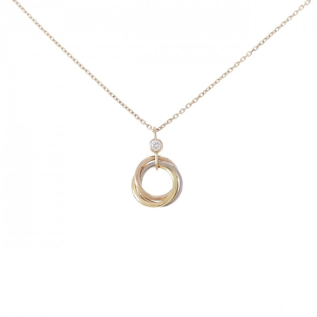 CARTIER TRINITY NECKLACE: Cartier Trinity Necklace Brand: CARTIER Type/Style: Cartier Necklace Material: 750 Yellow Gold/750 White Gold/750 Pink Gold, Main Stone Natural Color: YG,WG,PG Size: Length 38?40cm Actual Size