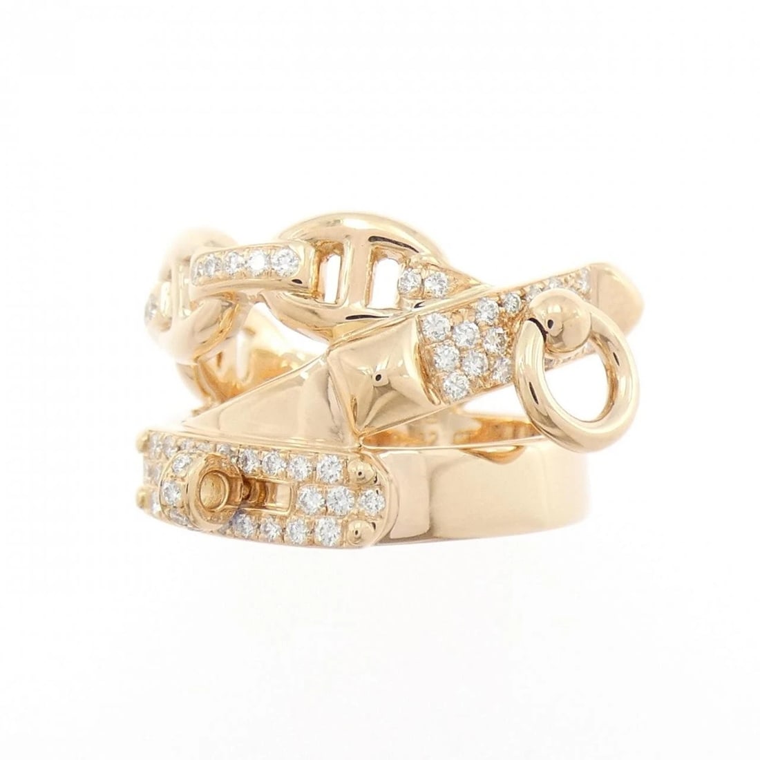 HERMES ALSIMI RING: Hermes Alsimi Ring Brand: HERMES Type/Style: Hermes Ring Material: 750 Pink Gold, Main Stone Natural Color: Pink Gold Size: US5 1/4(50) Accessories: None Accessories Notice: When purchasing pre-owned