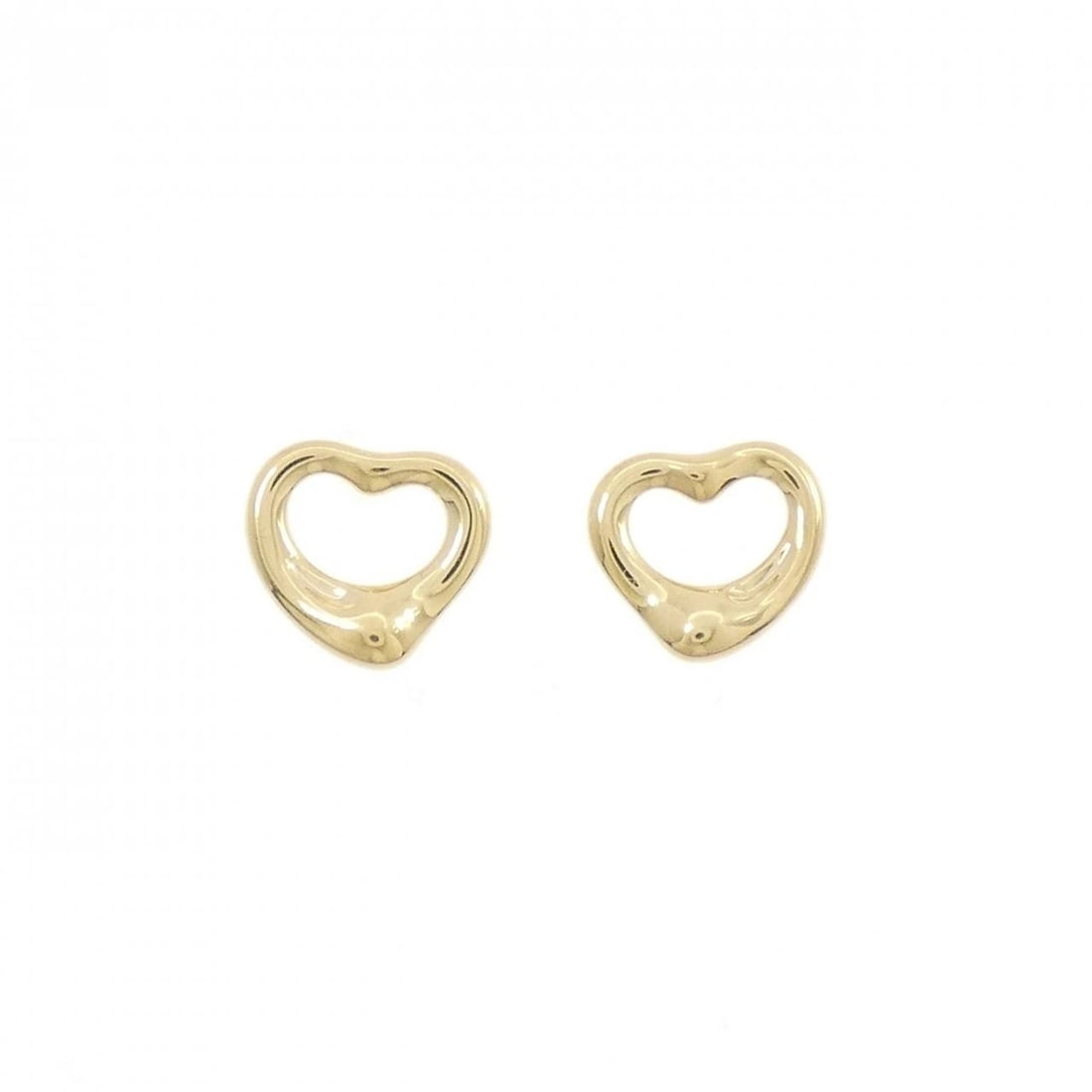 TIFFANY & CO. OPEN HEART PIERCE: TIFFANY & Co. Open Heart Pierce Brand: TIFFANY&Co. Type/Style: TIFFANY&Co. Pierce/Earring Material: 750 yellow gold, Color: Yellow Gold Size: Actual Size Approx. height x width: 9.7mm x 10.8mm