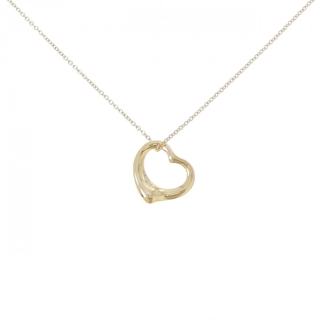 TIFFANY&CO. OPEN HEART NECKLACE: TIFFANY&Co. Open Heart Necklace Brand: TIFFANY&Co. Type/Style: TIFFANY&Co. Necklace Material: 750 yellow gold, Color: Yellow Gold Size: length41cmActual Size Pendant length approx. x width approx.: