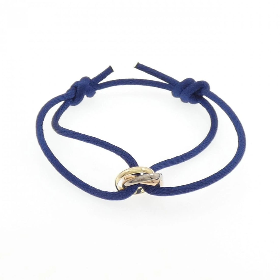CARTIER TRINITY CORD BRACELET: Cartier Trinity cord bracelet Brand: CARTIER Type/Style: Cartier Bracelets Material: 750 Yellow Gold/750 White Gold/750 Pink Gold, Color: YG,WG,PG Size: Actual Size Max width approx: 4.6mm