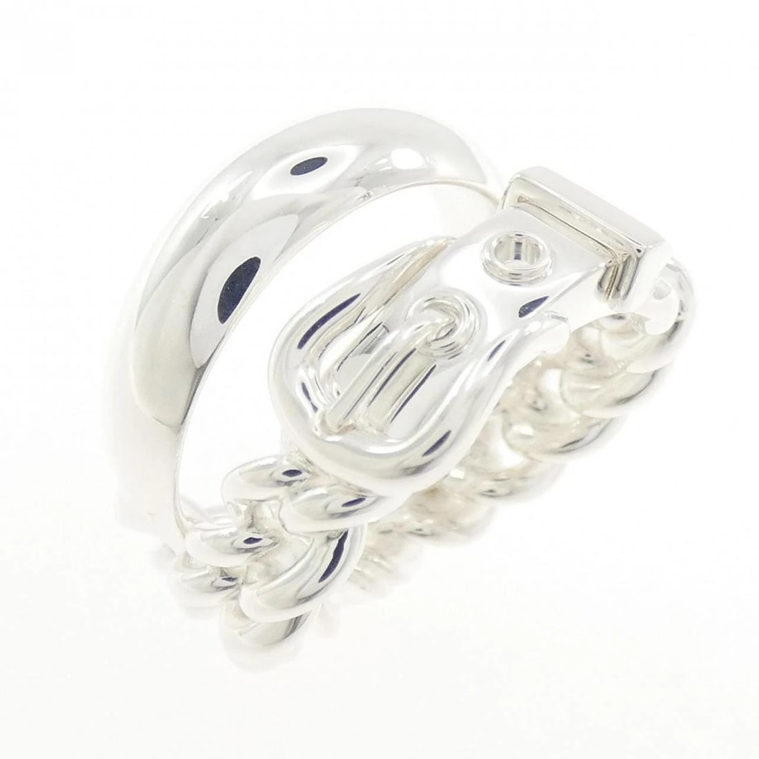 HERMES BOUCLES SELLIER INFLEXIBLE RING: Hermes Boucles Sellier Inflexible Ring Brand: HERMES Type/Style: Hermes Ring Material: 925Silver, Color: Silver Size: US5 3/4(51) Accessories: None Accessories Notice: When purchasing pre-owned