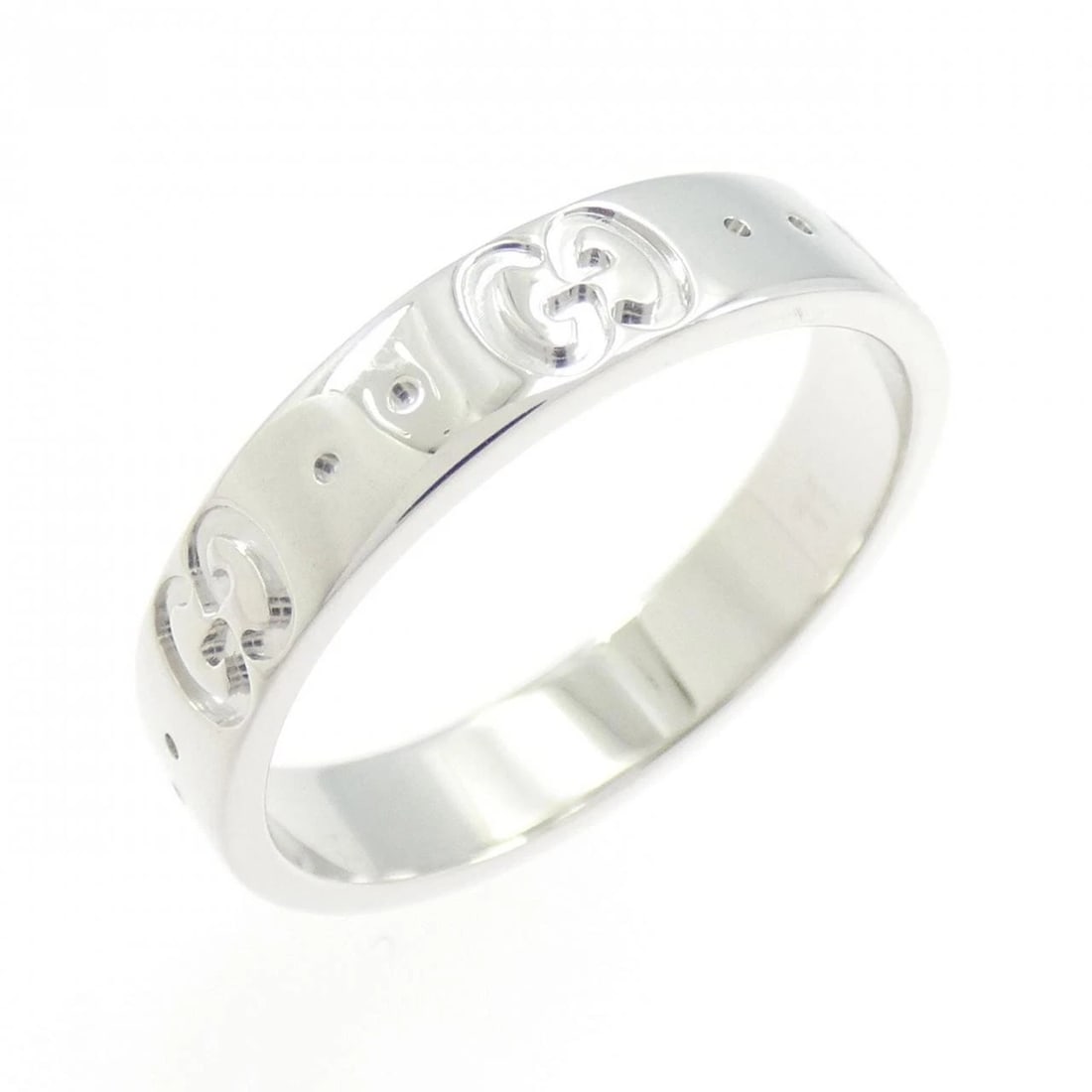 GUCCI ICON RING: Gucci Icon Ring Brand: GUCCI Type/Style: Gucci Ring Material: 750 white gold, Color: White Gold Size: US5 1/2(11) Accessories: None Accessories Notice: When purchasing pre-owned goods, please refer