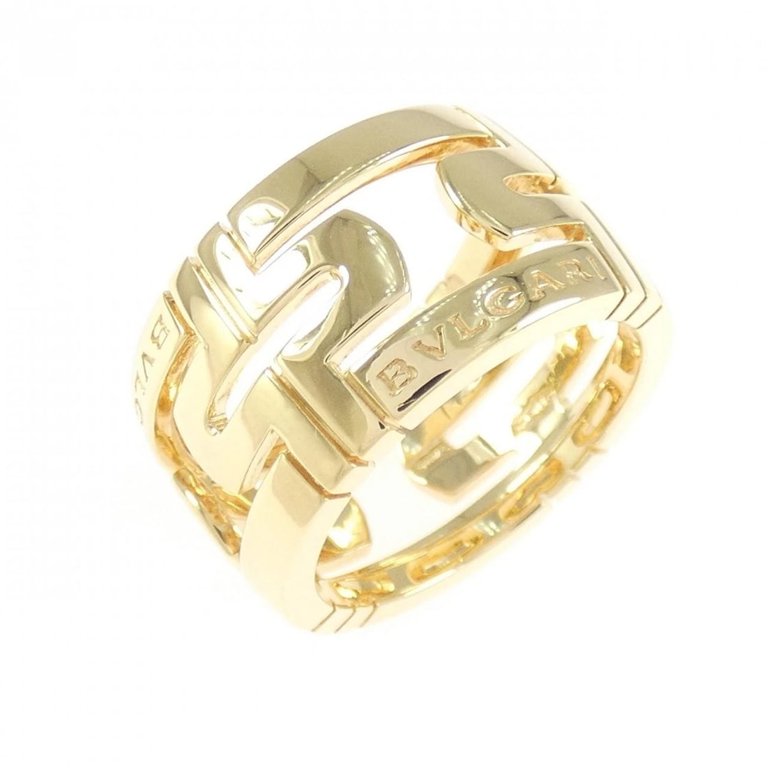 BVLGARI PARENTESI LARGE RING: BVLGARI Parentesi Large Ring Brand: BVLGARI Type/Style: Bulgari Ring Material: 750 yellow gold, Color: Yellow Gold Size: US5 1/4(50) Accessories: None Accessories Notice: When purchasing pre-owned
