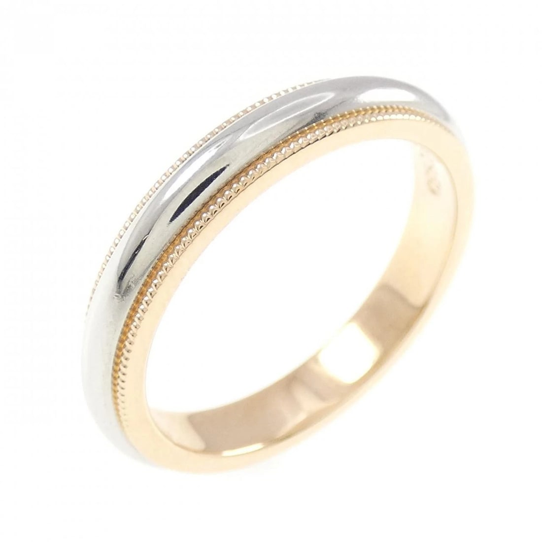 TIFFANY & CO. MILGRAIN RING: TIFFANY & Co. Milgrain Ring Brand: TIFFANY&Co. Type/Style: TIFFANY & Co. Ring Material: 750 pink gold/Platinum950, Color: pink gold/Platinum Size: US7 Accessories: None Accessories Notice: When