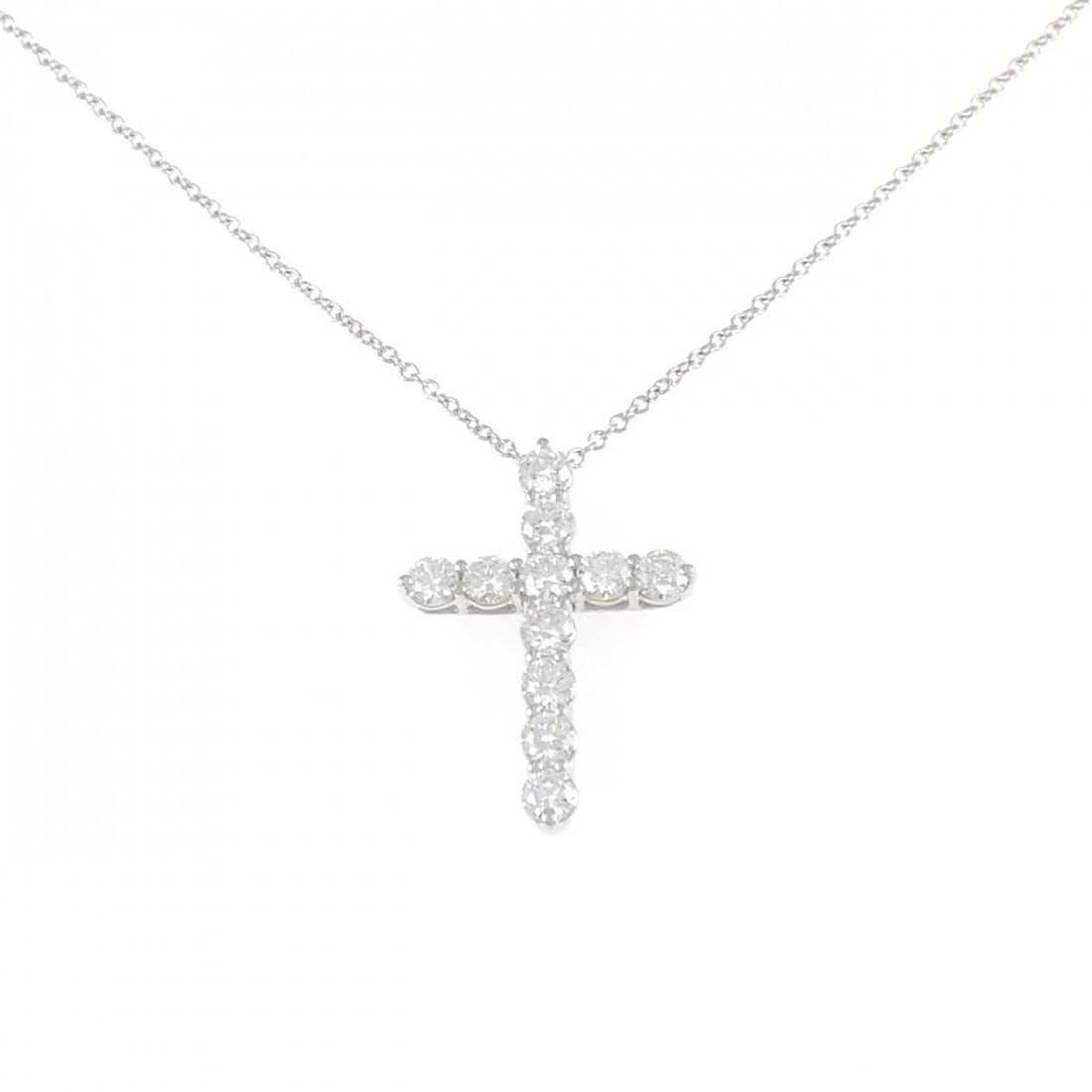 TIFFANY&CO. MEDIUM CROSS NECKLACE: TIFFANY&Co. Medium Cross Necklace Brand: TIFFANY&Co. Type/Style: TIFFANY&Co. Necklace Material: Platinum950, Main Stone Natural Color: Silver Size: length41cmActual Size Pendant length approx. x