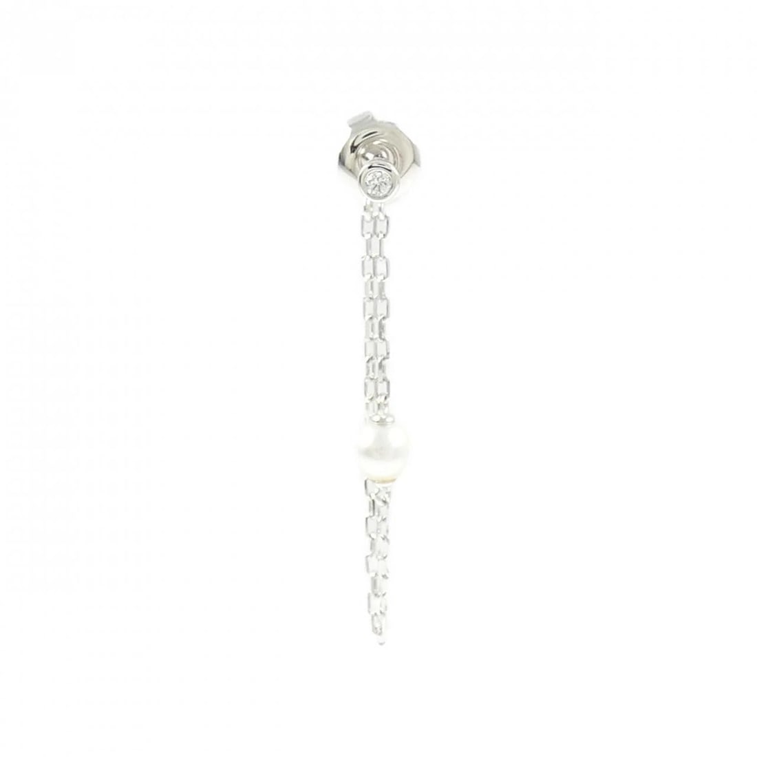 MIKIMOTO AKOYA PEARL PIERCE (SINGLE EARRING): Mikimoto Akoya Pearl Pierce (Single Earring) Brand: MIKIMOTO Type/Style: MIKIMOTO Pierce/Earring Material: K18 white gold, Main Stone Akoya Pearl Color: White Gold Size: Actual Size Approximate