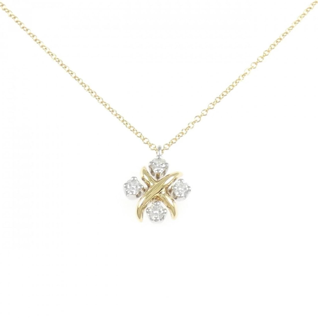 TIFFANY&CO. RING NECKLACE: TIFFANY&Co. Ring Necklace Brand: TIFFANY&Co. Type/Style: TIFFANY&Co. Necklace Material: 750 Yellow Gold/Platinum 950, Main Stone Natural Color: YG,Silver Size: length41cmActual Size Pendant length