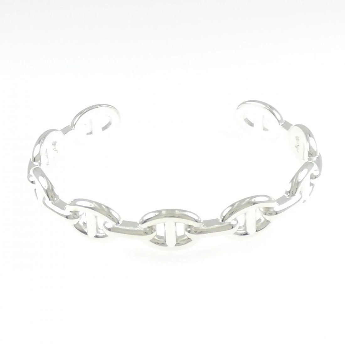 HERMES CHAINE D'ANCRE ENCHAINE BANGLE: Hermes Chaine d'Ancre Enchaine Bangle Brand: HERMES Type/Style: Hermes Bracelet Material: 925Silver, Color: Silver Size: length17cmActual Size Max width approx: 9.6mm Accessories: None Accessories