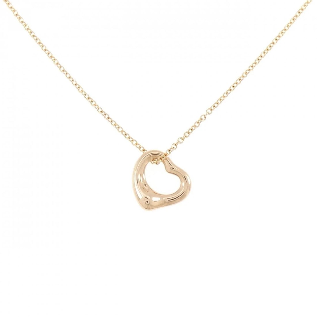 TIFFANY&CO. OPEN HEART NECKLACE: TIFFANY&Co. Open Heart Necklace Brand: TIFFANY&Co. Type/Style: TIFFANY&Co. Necklace Material: 750 Pink Gold, Color: Pink Gold Size: length41cmActual Size Pendant length approx. x width approx.: