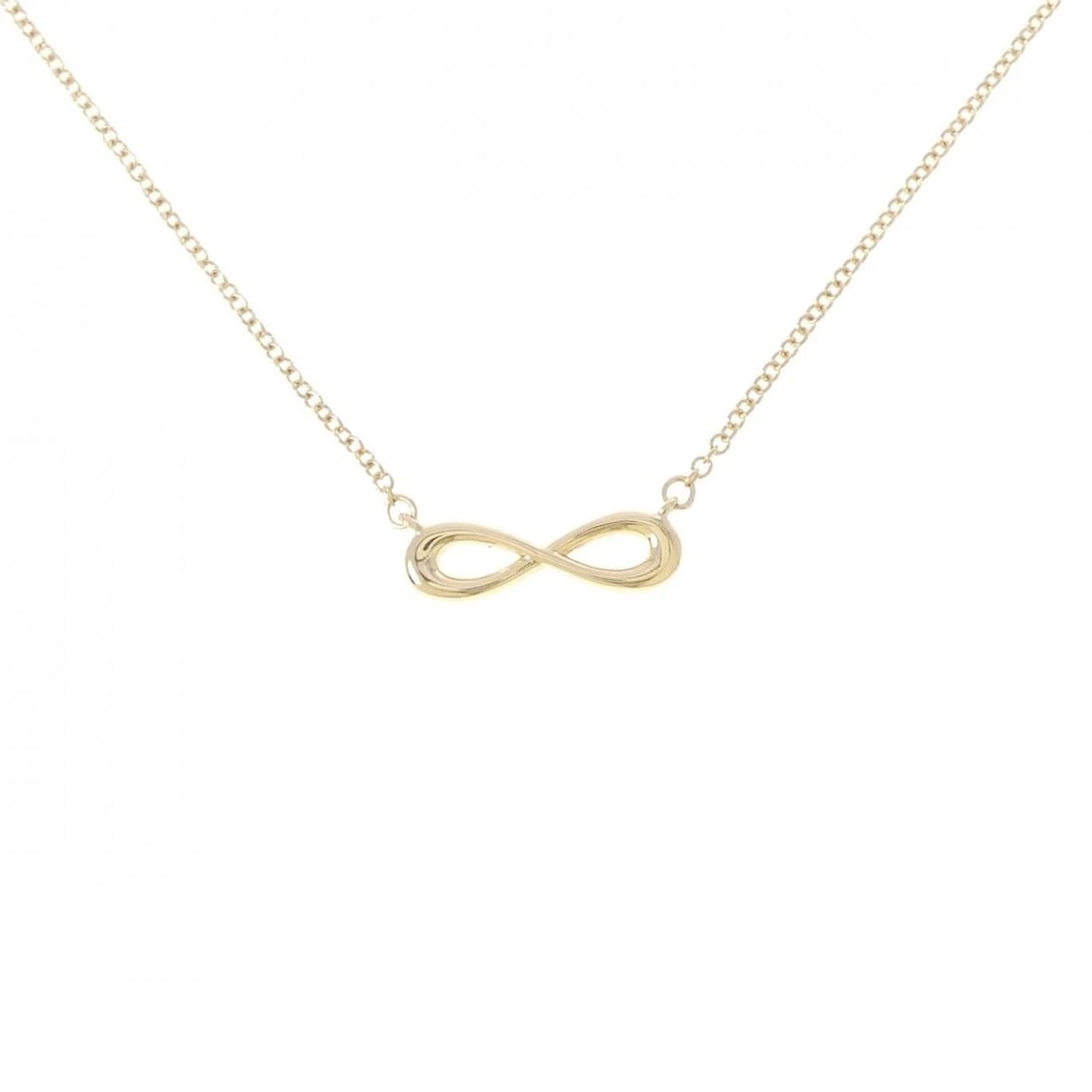 TIFFANY&CO. INFINITY MINI NECKLACE: TIFFANY&Co. Infinity Mini Necklace Brand: TIFFANY&Co. Type/Style: TIFFANY&Co. Necklace Material: 750 yellow gold, Color: Yellow Gold Size: length41?47cmActual Size Pendant length approx. x width