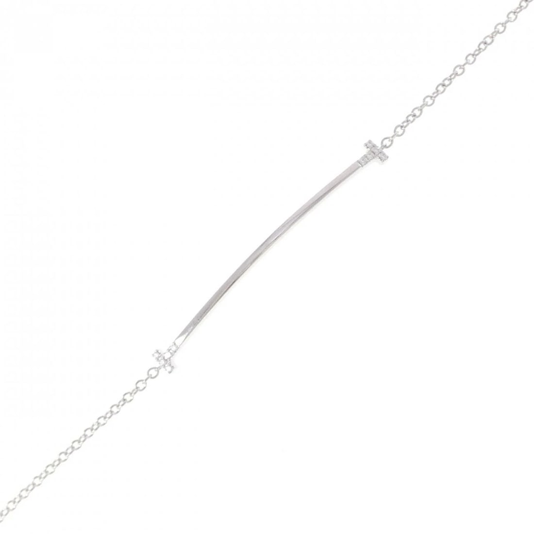 TIFFANY & CO. T SMILE BRACELET: TIFFANY & Co. T Smile Bracelet Brand: TIFFANY&Co. Type/Style: TIFFANY & Co. Bracelet Material: 750 white gold, Main Stone Natural Color: White Gold Size: length16.5cmActual Size Max width approx: