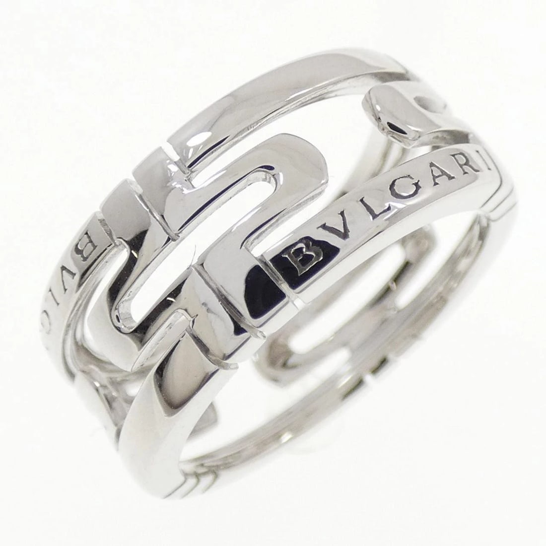 BVLGARI PARENTESI SMALL RING: Bvlgari Parentesi Small Ring Brand: BVLGARI Type/Style: Bulgari Ring Material: 750 white gold, Color: White Gold Size: US4 3/4(49) Accessories: None Accessories Notice: When purchasing pre-owned