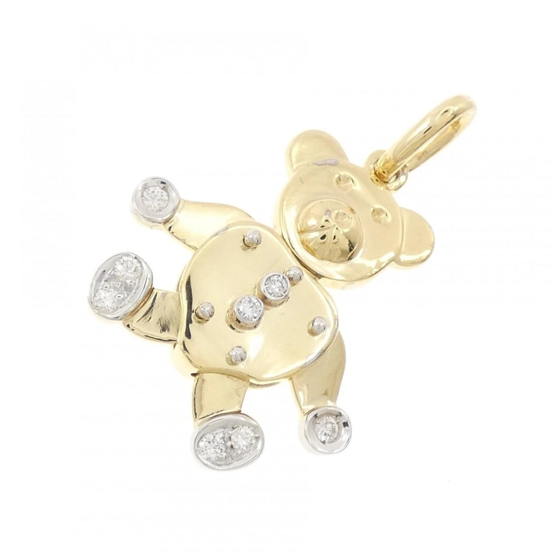 POMELLATO BEAR PENDANT: Pomellato Bear Pendant Brand: Pomellato Type/Style: Pomellato Pendant/Brooch Material: 750 yellow gold/750 white gold, Main Stone Natural Color: YG,WG Size: Actual Size Approximate dimensions: 37.8mm