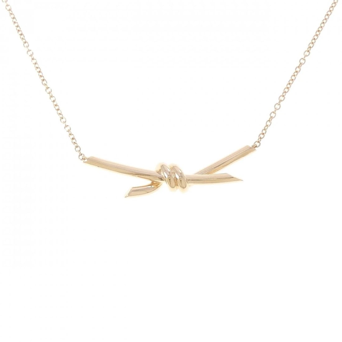 TIFFANY&CO. KNOT NECKLACE: TIFFANY&Co. Knot Necklace Brand: TIFFANY&Co. Type/Style: TIFFANY&Co. Necklace Material: 750 Pink Gold, Color: Pink Gold Size: length38?43cmActual Size Pendant length approx. x width approx.: