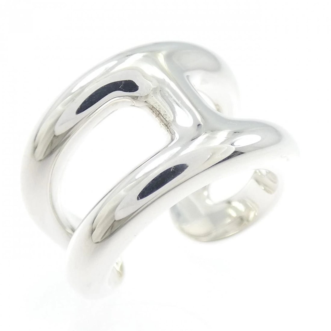 HERMES OSMOZ SMALL RING: Hermes Osmoz Small Ring Brand: HERMES Type/Style: Hermes Ring Material: 925Silver, Color: Silver Size: US5(49) Accessories: None Accessories Notice: When purchasing pre-owned goods, please refer to