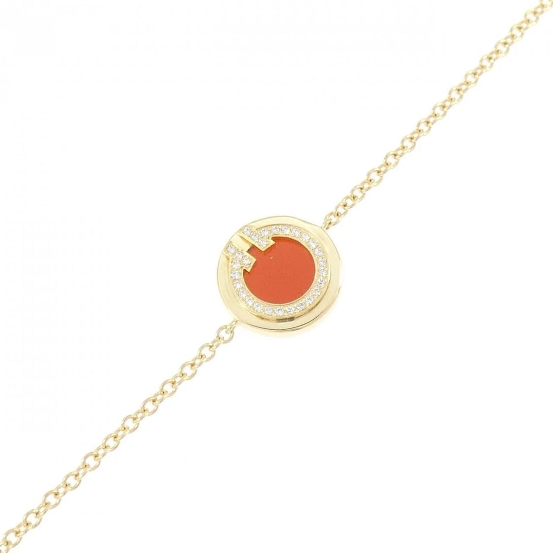 TIFFANY&CO. T-CIRCLE BRACELET: TIFFANY&Co. T-Circle Bracelet Brand: TIFFANY&Co. Type/Style: TIFFANY & Co. Bracelet Material: 750yellow gold, Main Stone Carnelian Color: Yellow Gold Size: length14?15.5cmActual Size Diameteraround: 1