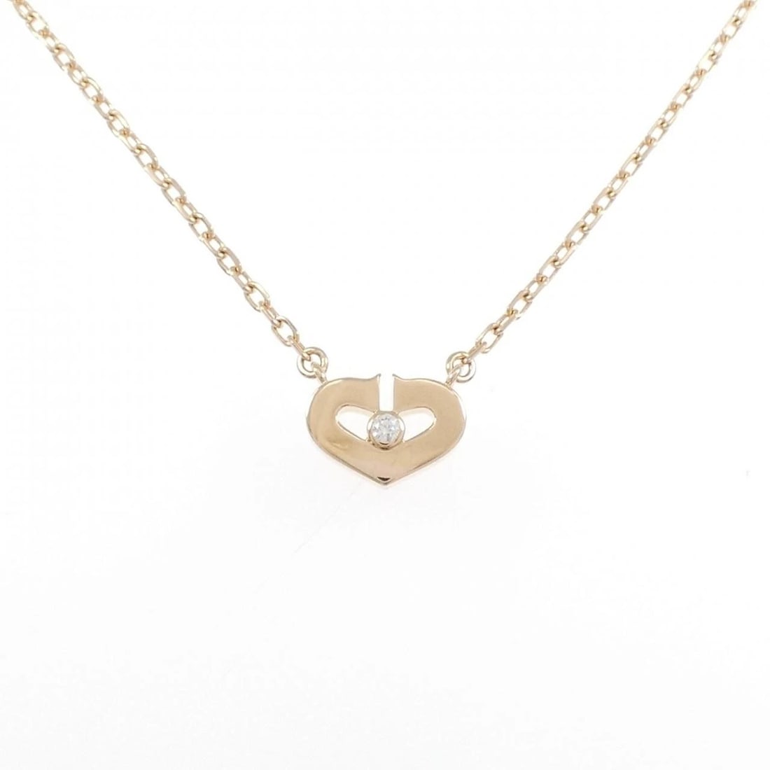 CARTIER C HEART SMALL NECKLACE: Cartier C Heart Small Necklace Brand: CARTIER Type/Style: Cartier Necklace Material: 750pink gold, Main Stone Natural Color: Pink Gold Size: length39cmActual Size Pendant length approx. x width