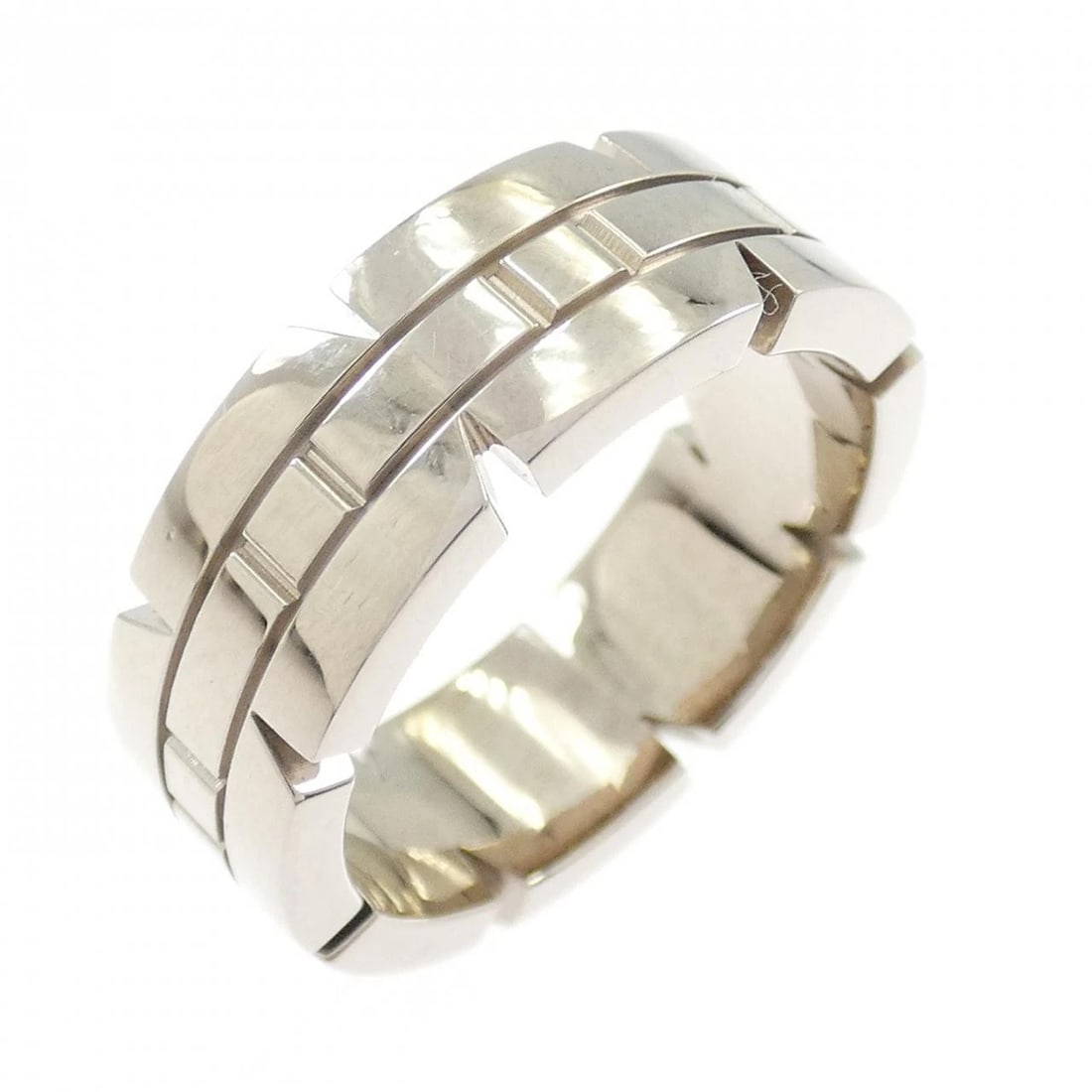 CARTIER TANK FRANCAISE SMALL RING: Cartier Tank Francaise Small Ring Brand: CARTIER Type/Style: Cartier Ring Material: 750white gold, Color: White Gold Size: US4 1/2(48) Accessories: None Accessories Notice: When purchasing pre-owned