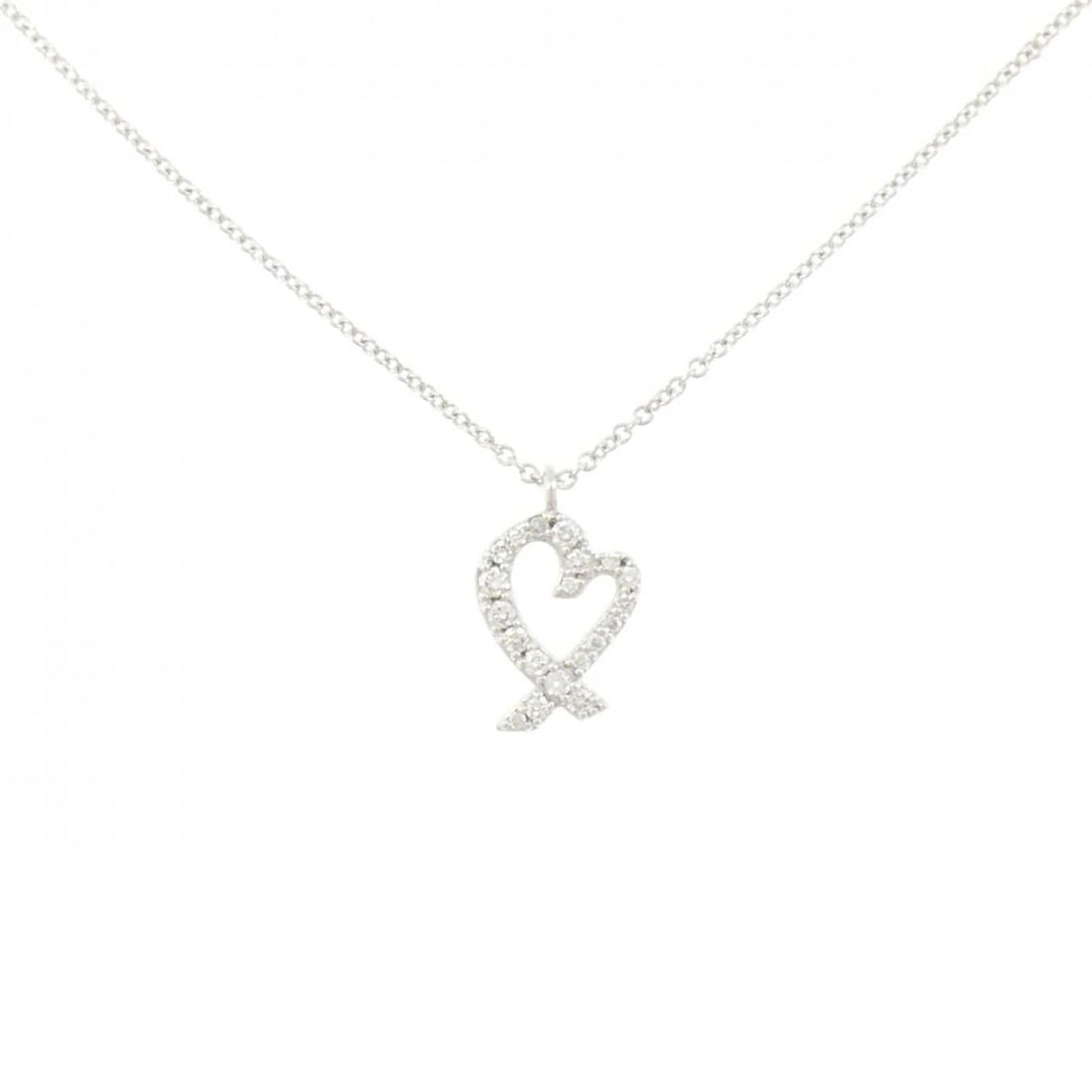 TIFFANY&CO. LOVING HEART NECKLACE: TIFFANY&Co. Loving Heart Necklace Brand: TIFFANY&Co. Type/Style: TIFFANY&Co. Necklace Material: 750white gold, Main Stone Natural Color: White Gold Size: length41cmActual Size Pendant length approx.