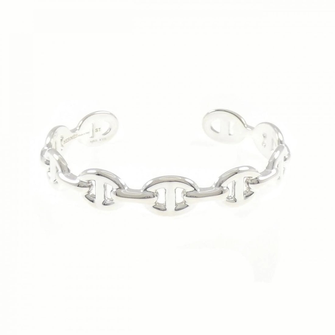 HERMES CHAINE D'ANCRE ENCHAINE BANGLE: Hermes Chaine d'Ancre Enchaine Bangle Brand: HERMES Type/Style: Hermes Bracelet Material: 925Silver, Color: Silver Size: 16cm Actual Size Max width approx: 9.8mm Accessories: None Accessories Notice: