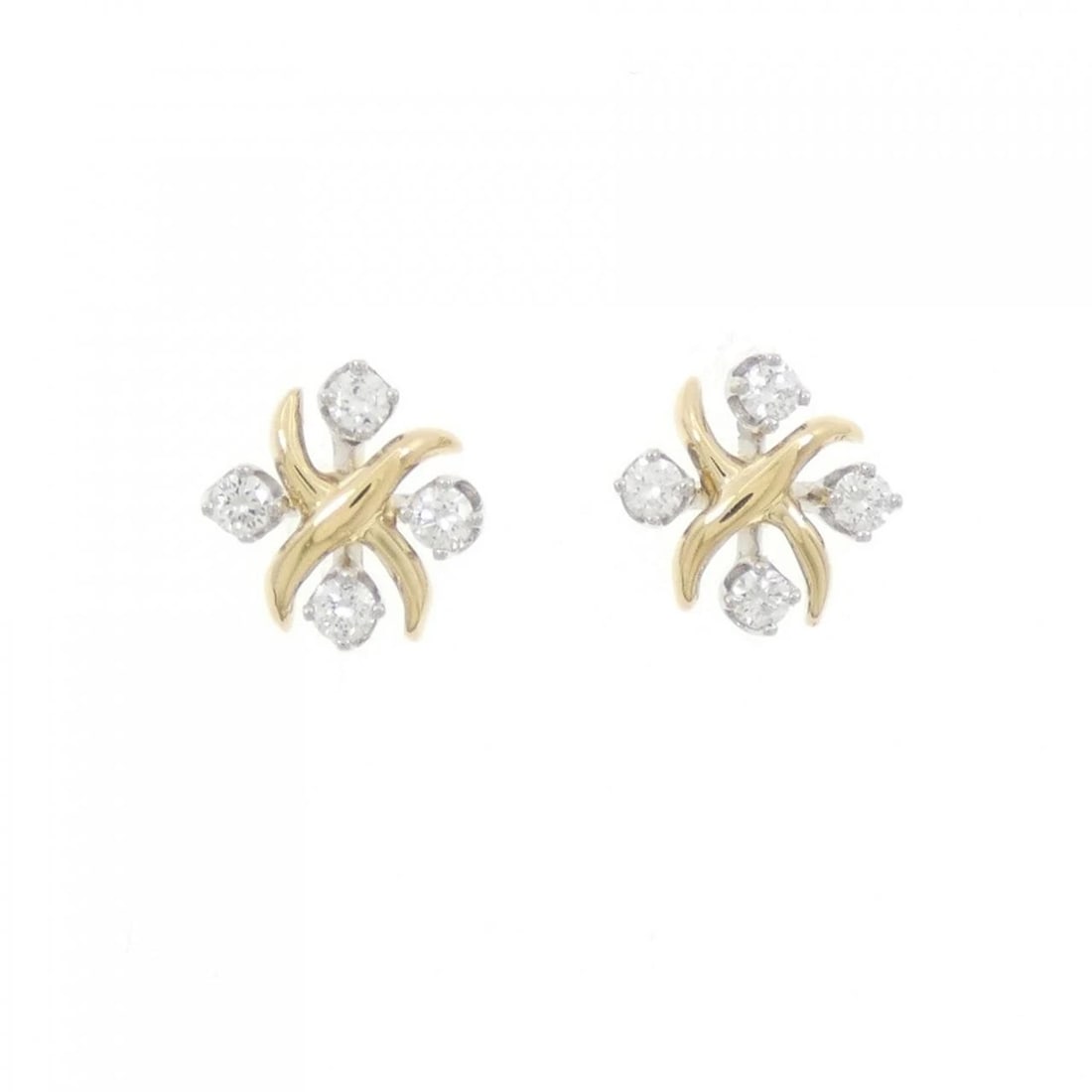 TIFFANY&CO. LYNN PIERCE: TIFFANY&Co. Lynn Pierce Brand: TIFFANY&Co. Type/Style: TIFFANY&Co. Pierce/Earring Material: 750 Yellow Gold/Platinum, Main Stone Natural Color: none Size: Approx. height x width: 10.0mm x 9.8mm