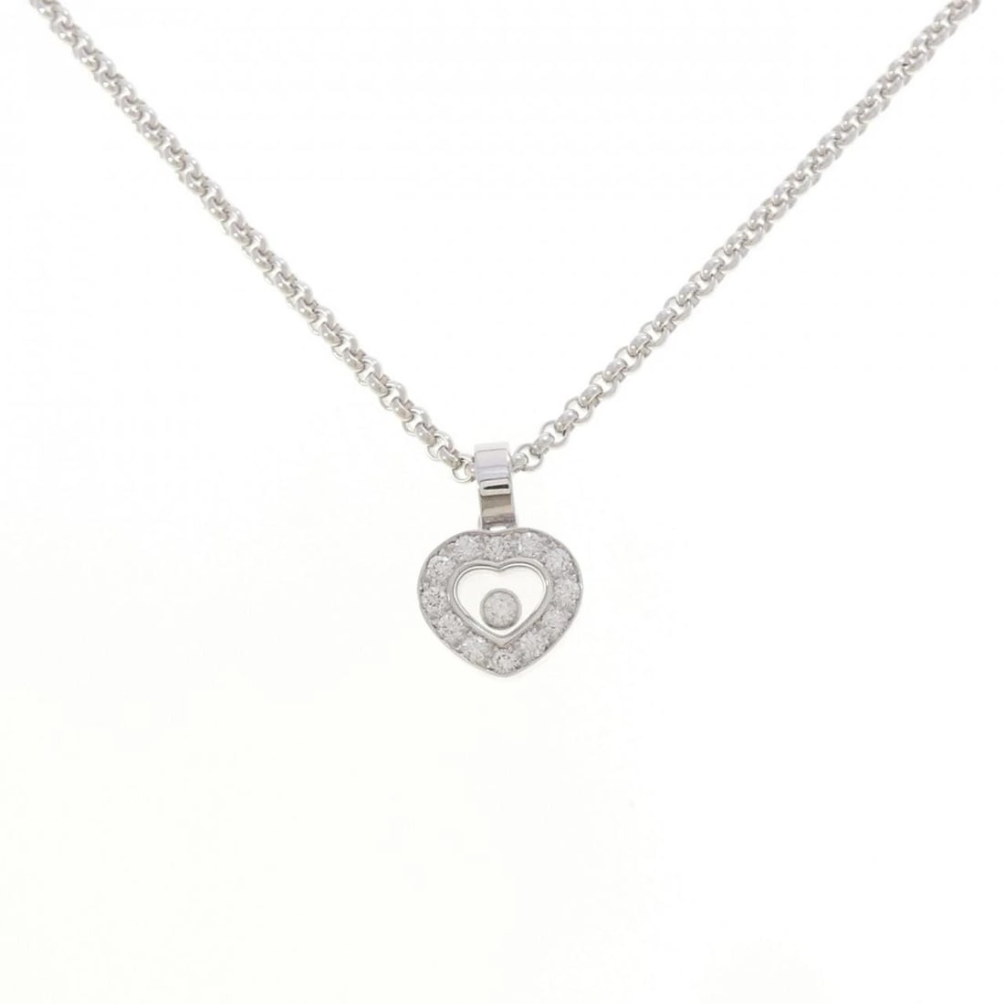 CHOPARD DIAMOND NECKLACE: Chopard Diamond Necklace Brand: Chopard Type/Style: Chopard Necklace Material: 750 white gold, Main Stone Natural Color: white gold Size: 42cm Pendant length approx. x width approx.: 15.5mmx10.5mm