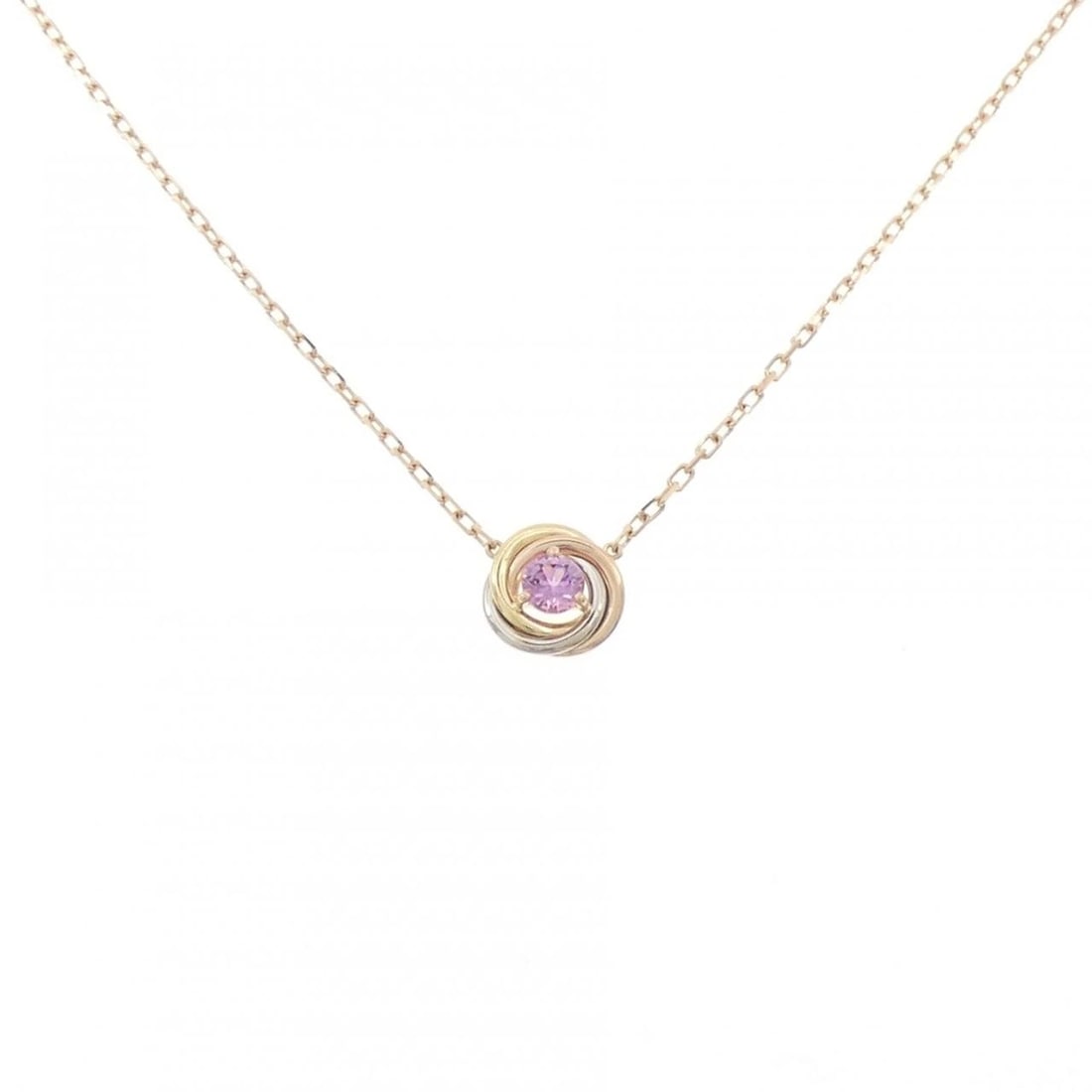 CARTIER TRINITY NECKLACE: Cartier Trinity Necklace Brand: CARTIER Type/Style: Cartier Necklace Material: 750 Yellow Gold/750 White Gold/750 Pink Gold, Main Stone Sapphire Color: Yellow GoldWhite Gold Pink Gold Size: 35-41cm