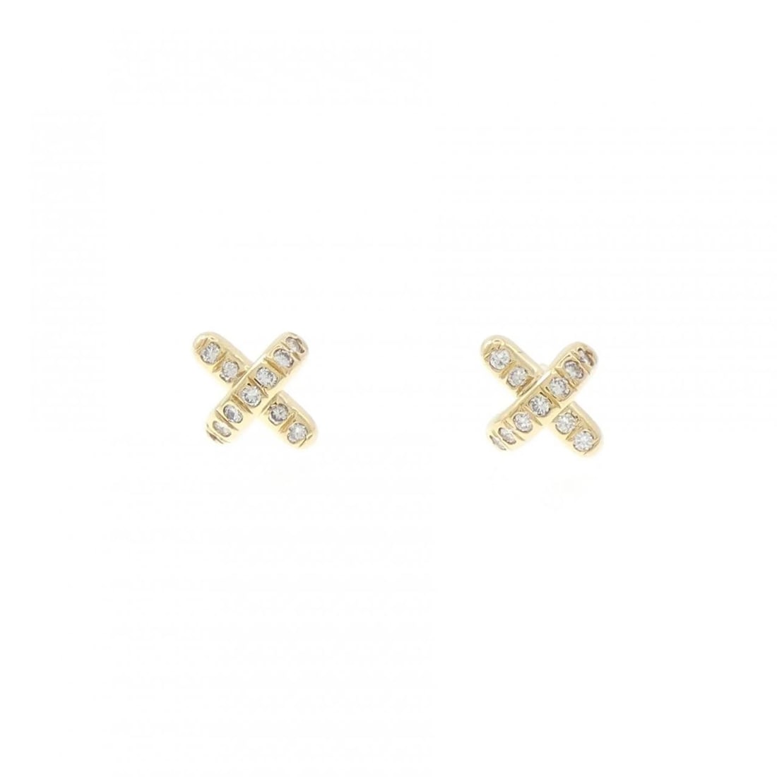 TIFFANY&CO. CROSS STITCH PIERCE: TIFFANY&Co. Cross Stitch Pierce Brand: TIFFANY&Co. Type/Style: TIFFANY&Co. Pierce/Earring Material: 750 yellow gold, Main Stone Natural Color: yellow gold Size: Approx. height x width: 5.2mm x 5.3mm
