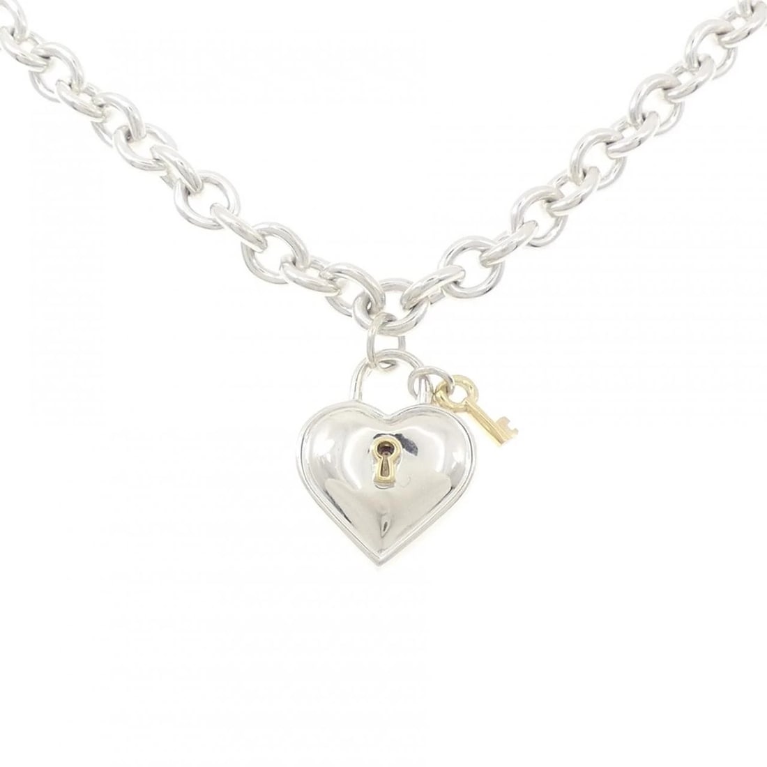TIFFANY&CO. 925/750YG NECKLACE: TIFFANY&Co. 925/750YG Necklace Brand: TIFFANY&Co. Type/Style: TIFFANY&Co. Necklace Material: 925Silver/750Yellow Gold, Color: Silver Yellow Gold Size: 40cm Pendant length approx. x width approx.: