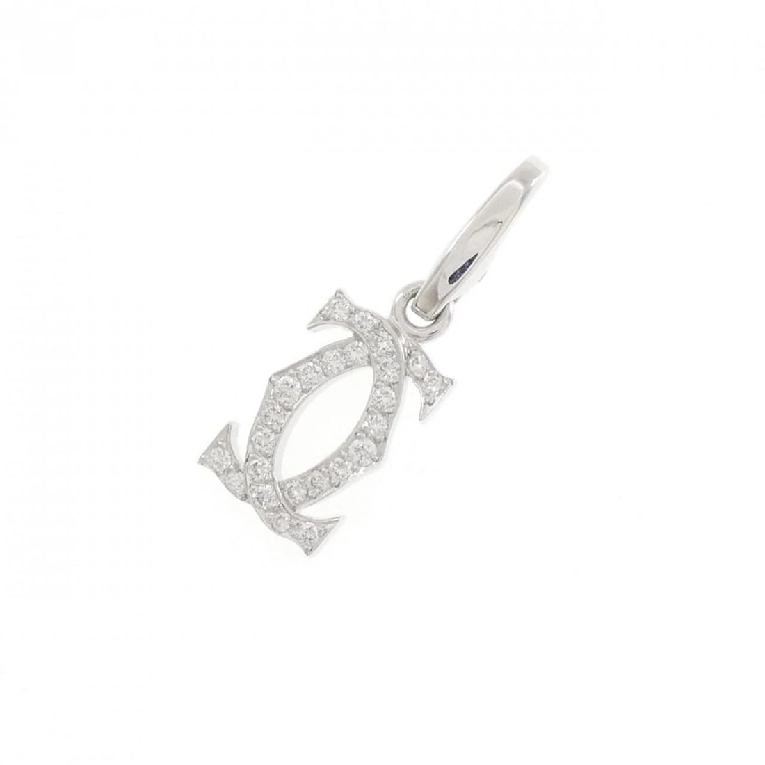 CARTIER 2C CHARM: Cartier 2C Charm Brand: CARTIER Type/Style: Cartier Pendant/Brooch Material: 750 white gold, Main Stone Natural Color: white gold Size: Approximate dimensions (height x width): 25.3mm x 8.4mm