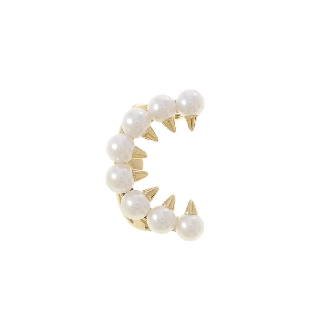 TASAKI DANGER PLUS EAR CUFF (SINGLE EAR): TASAKI Danger Plus Ear Cuff (Single Ear) Brand: TASAKI Type/Style: Tasaki Pierce/Earring Material: 750 yellow gold, Color: yellow gold Size: Approximate dimensions: 19.9mm x 12.9mm Accessories: None